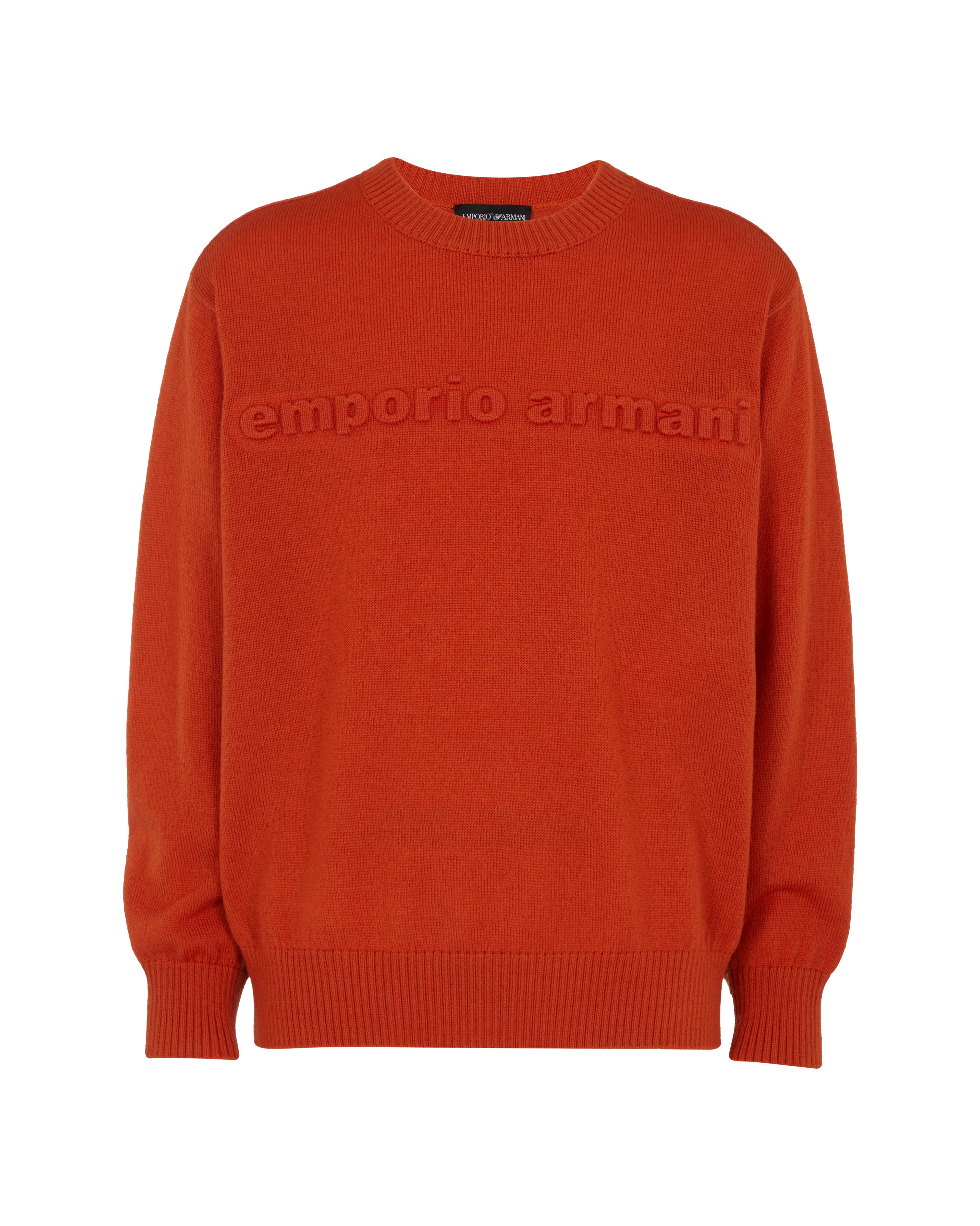 Embossed Rib-Knit Crew Sweater
