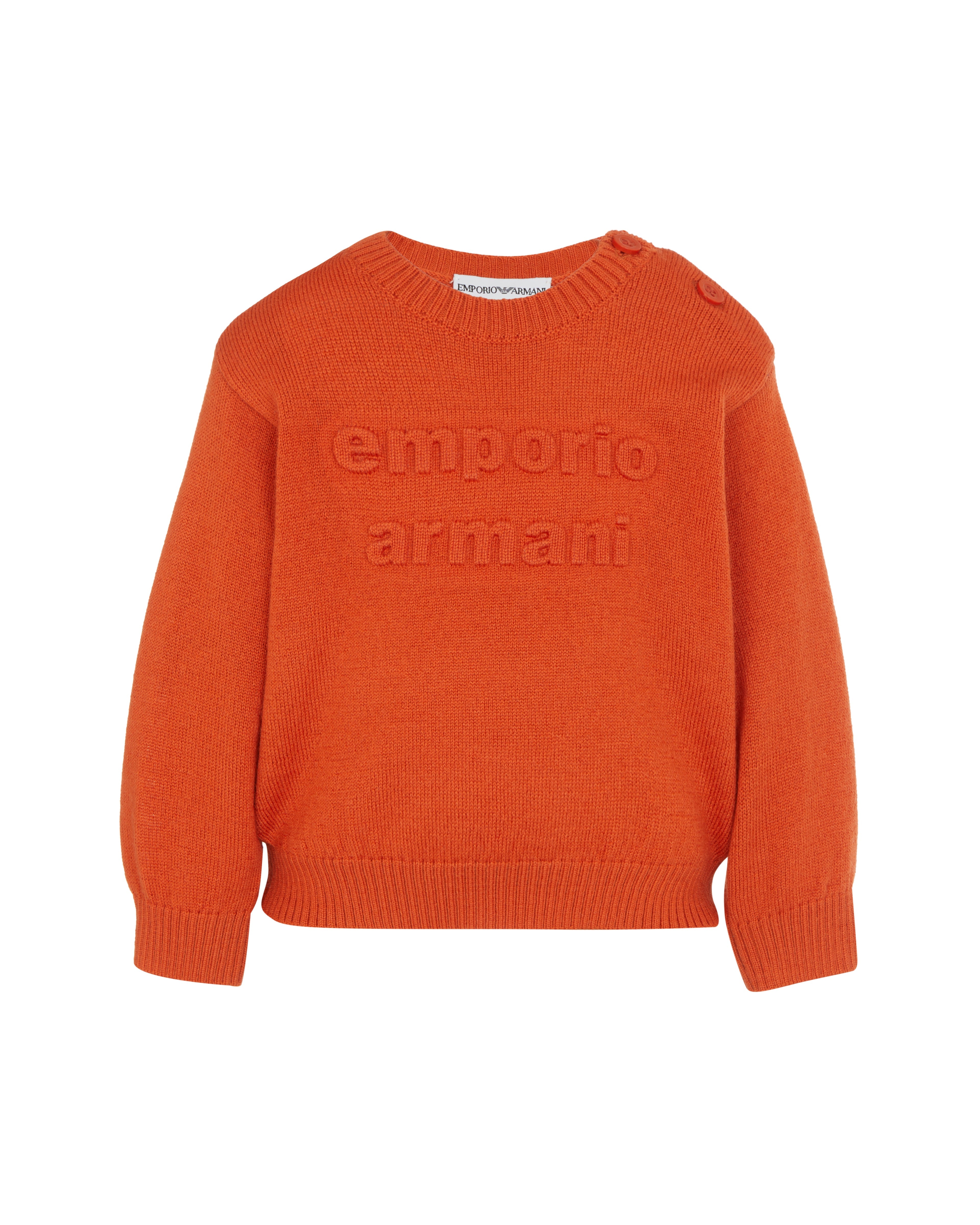 Embossed Rib-Knit Shoulder-Button Crew Sweater Emporio Armani