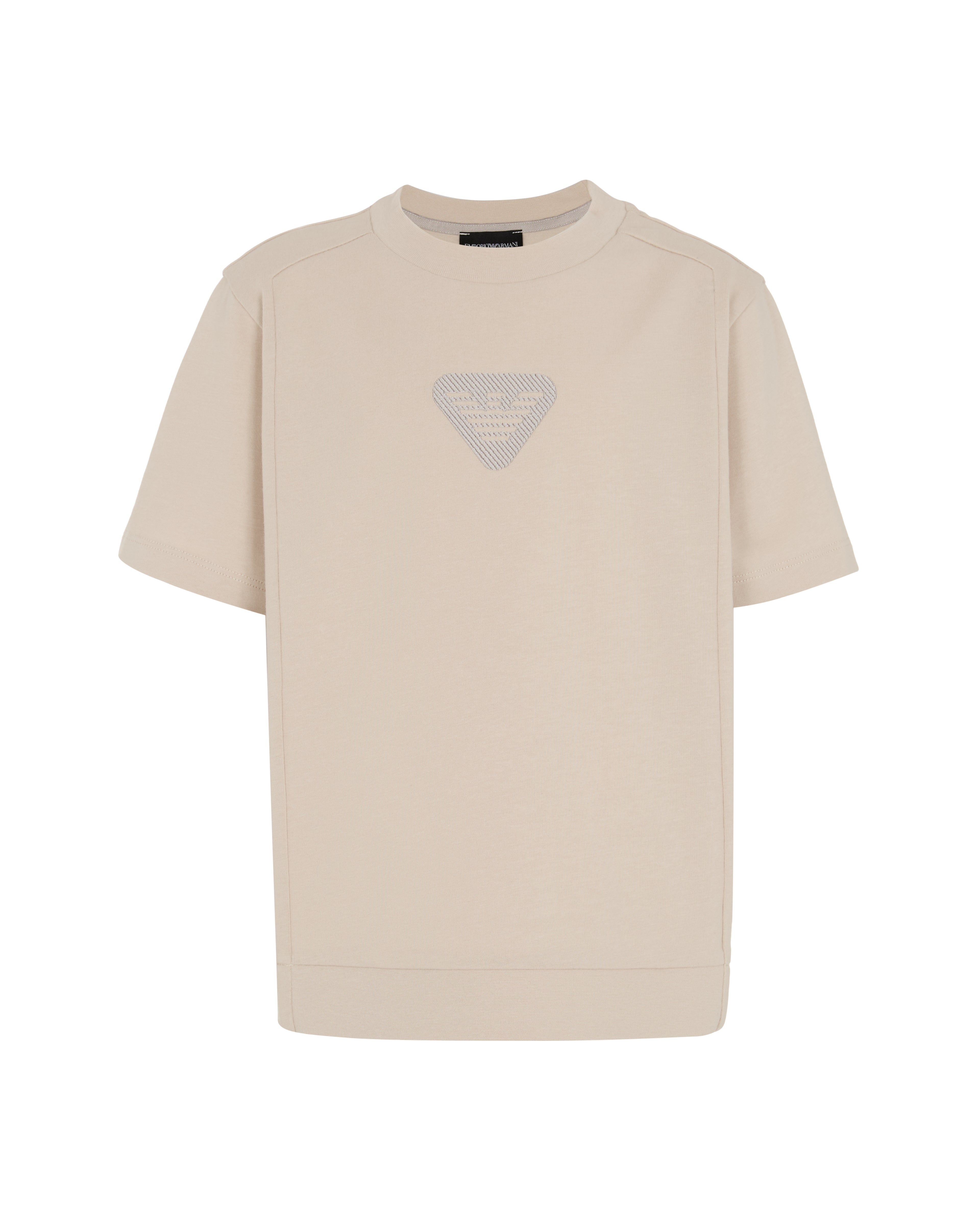 Comfort-Fit Cotton Jersey T-Shirt with Eagle Logo Emporio Armani