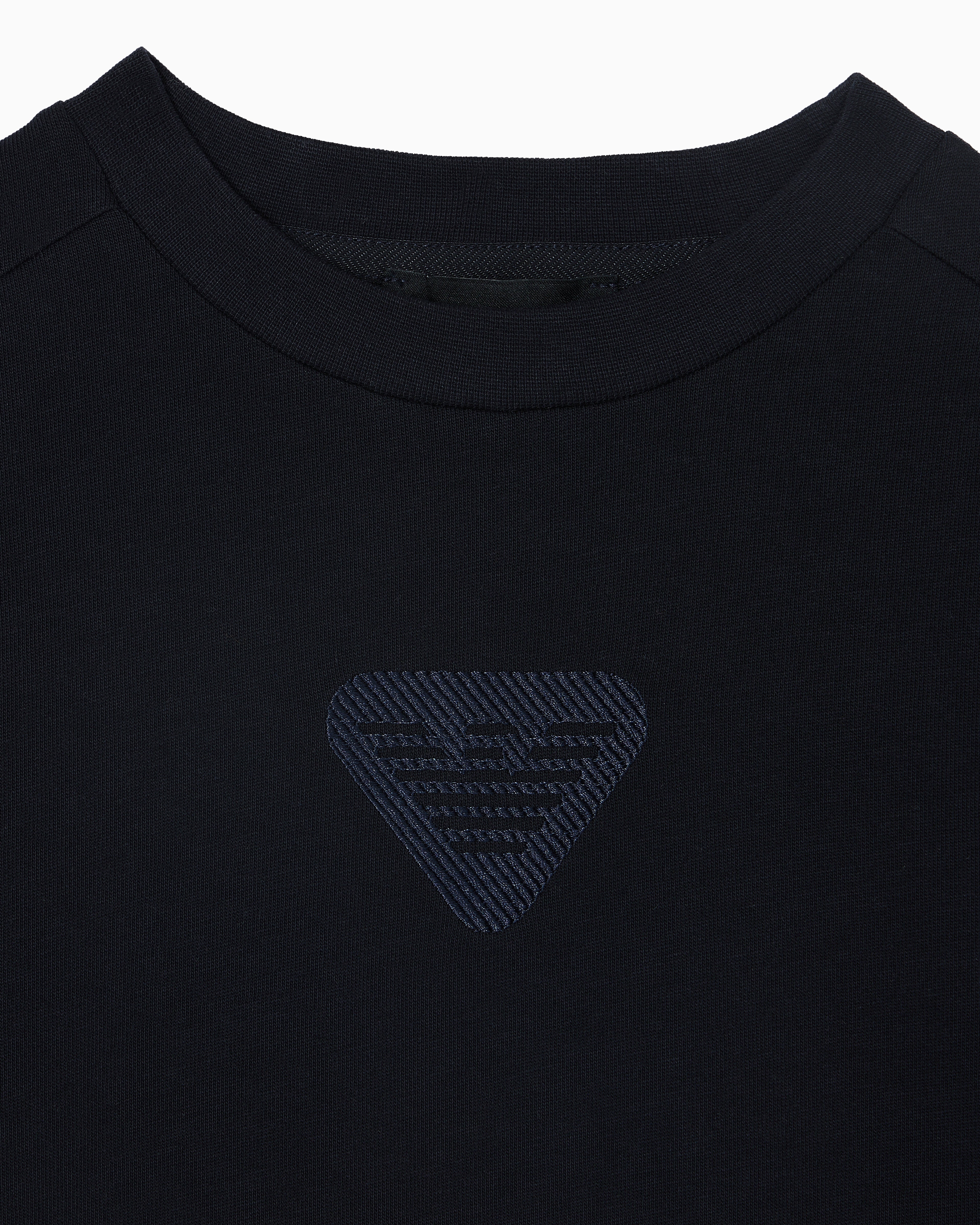 Comfort-Fit Cotton Jersey T-Shirt with Eagle Logo Emporio Armani