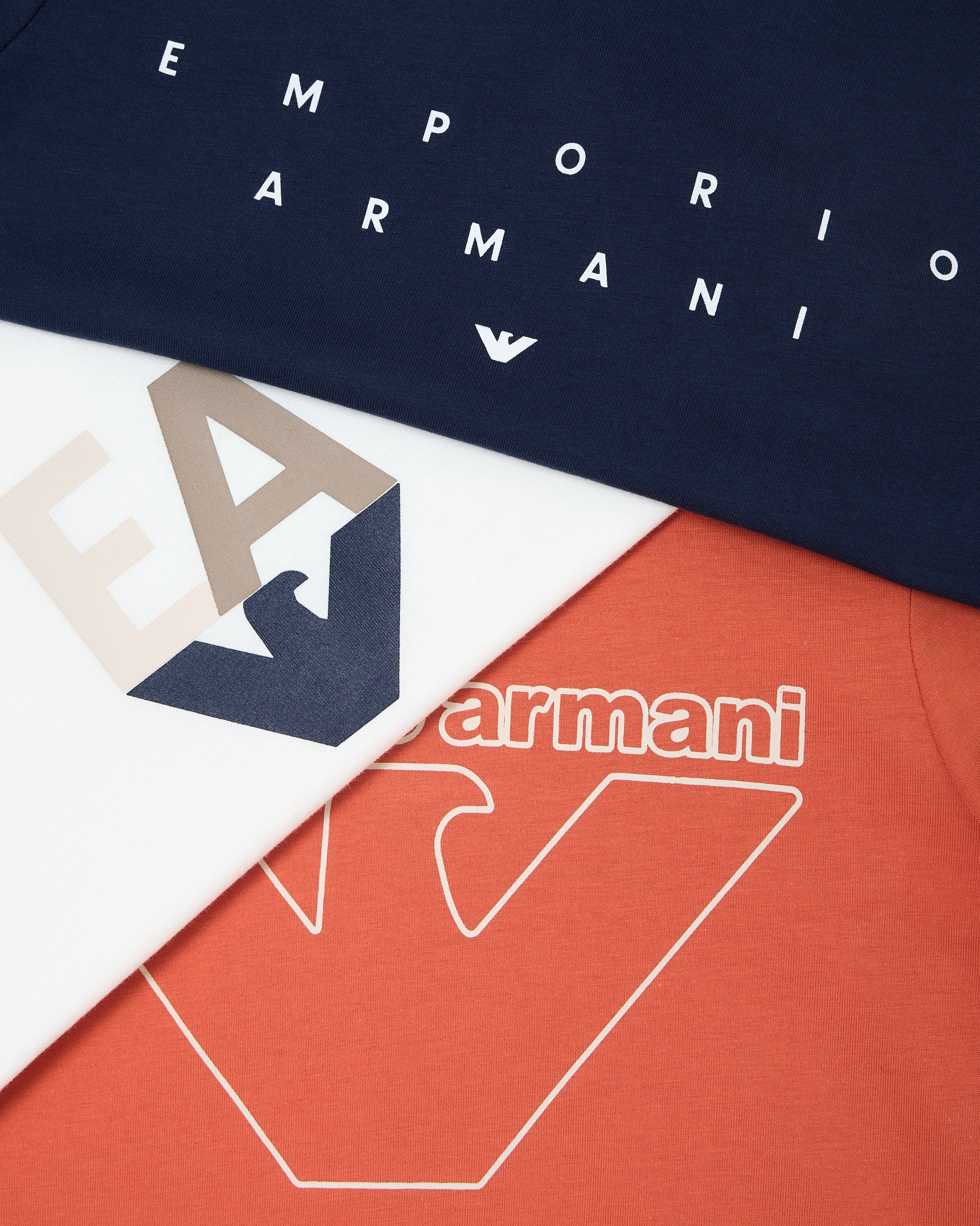 Three-Pack Cotton Jersey T-Shirts with Contrasting Logo Print Emporio Armani
