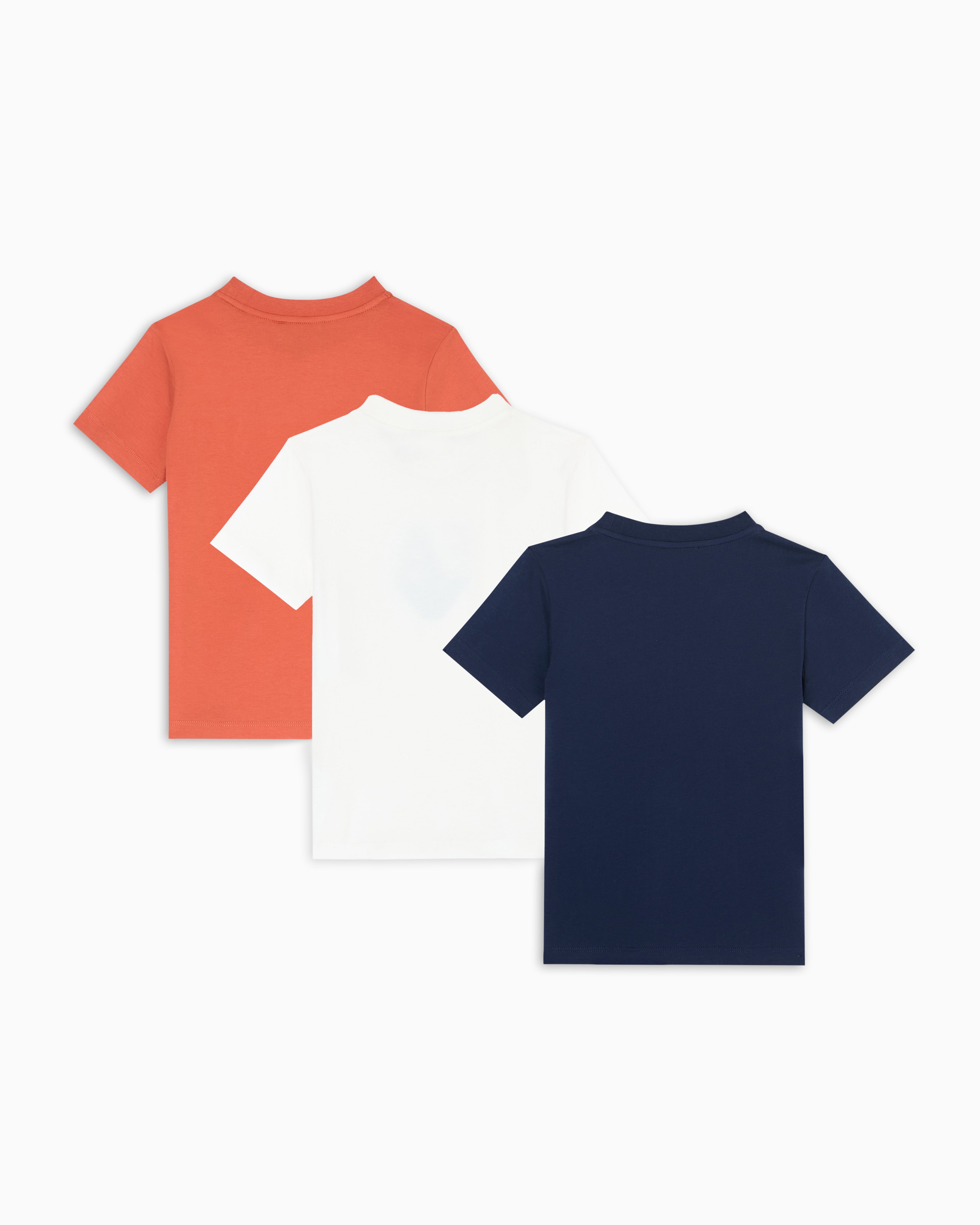 Three-Pack Cotton Jersey T-Shirts with Contrasting Logo Print Emporio Armani