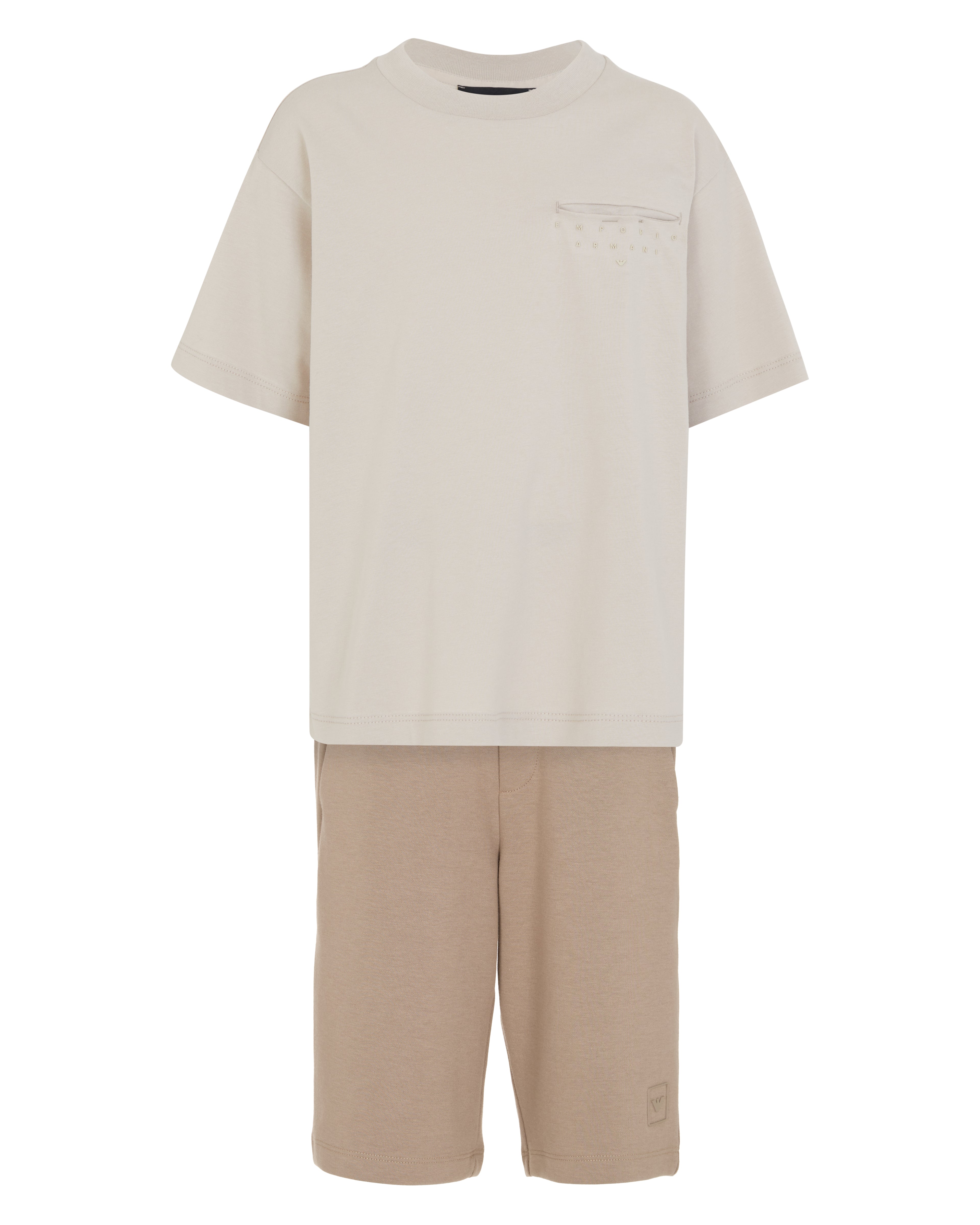 Studded Pocket Tee & Pull-On Shorts Set Emporio Armani