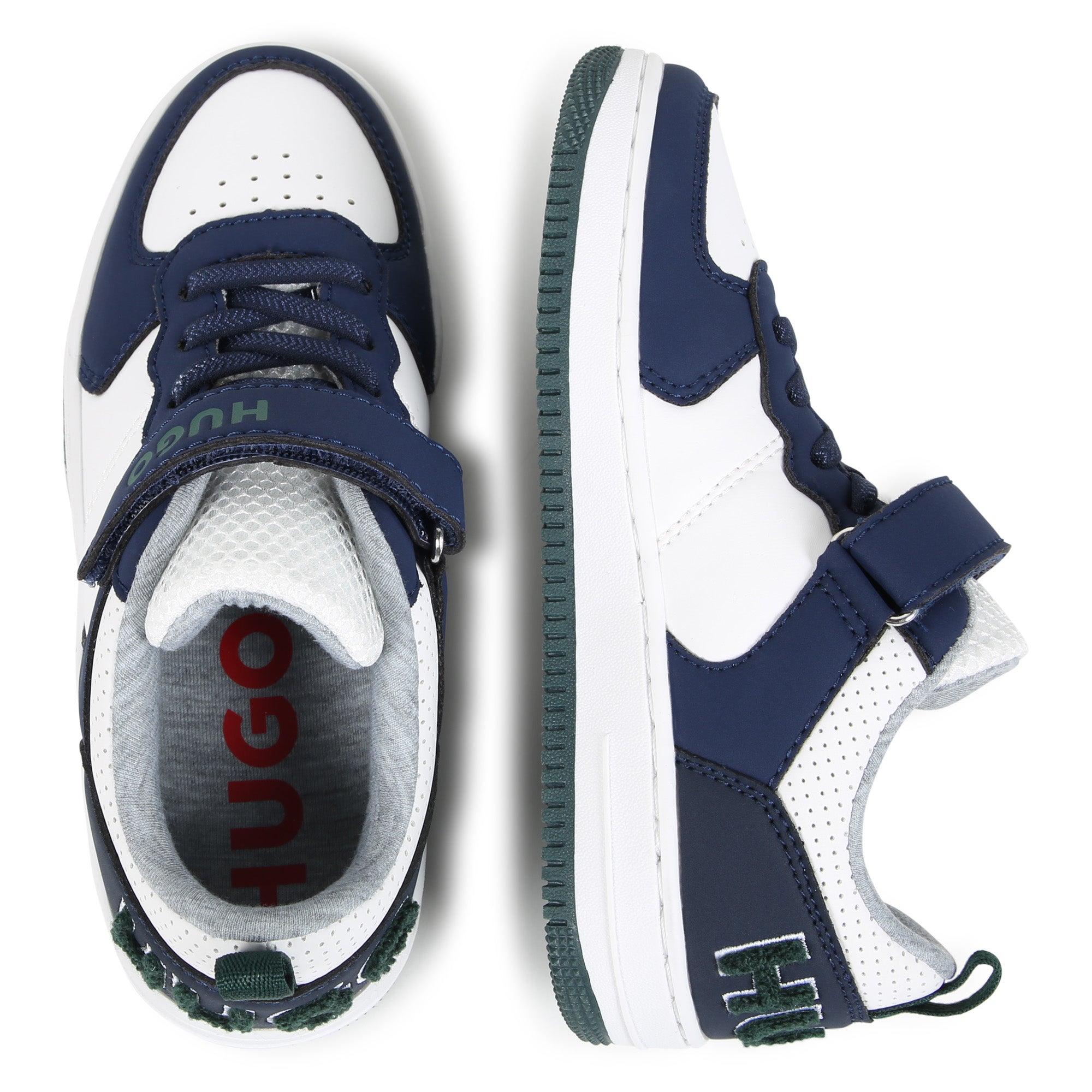 White Trainers with Embossed Strap