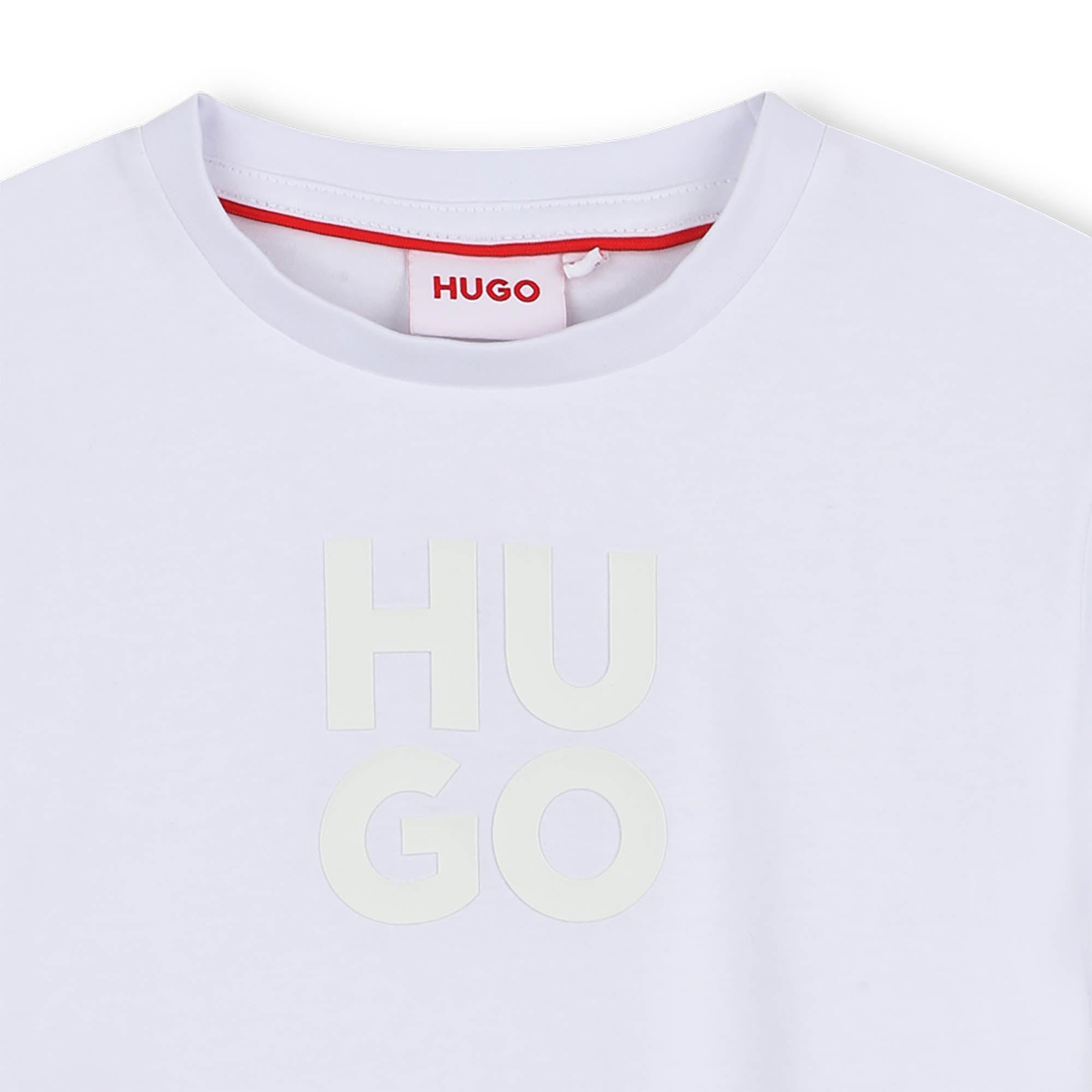 Short-Sleeved T-Shirt with Bold Logo Hugo