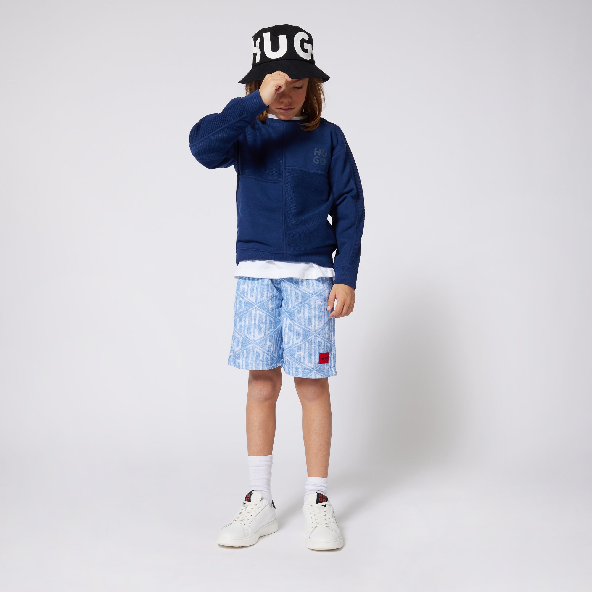 Monogram Print Shorts for Kids Hugo