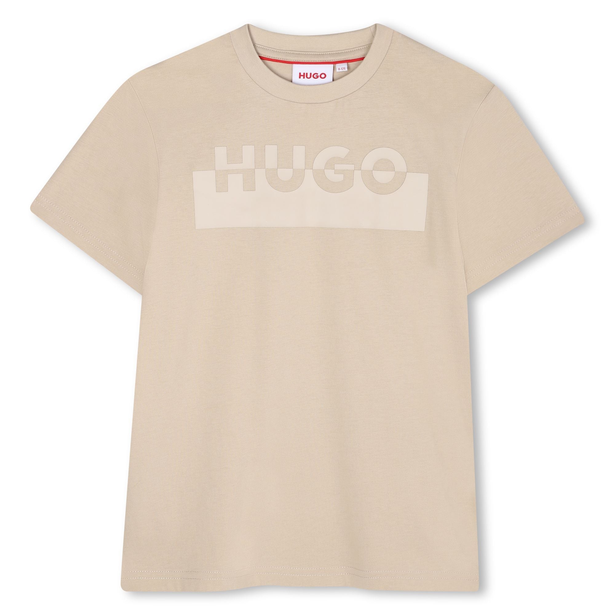 Organic Cotton Short Sleeve T-Shirt with High-Density Split Logo Hugo
