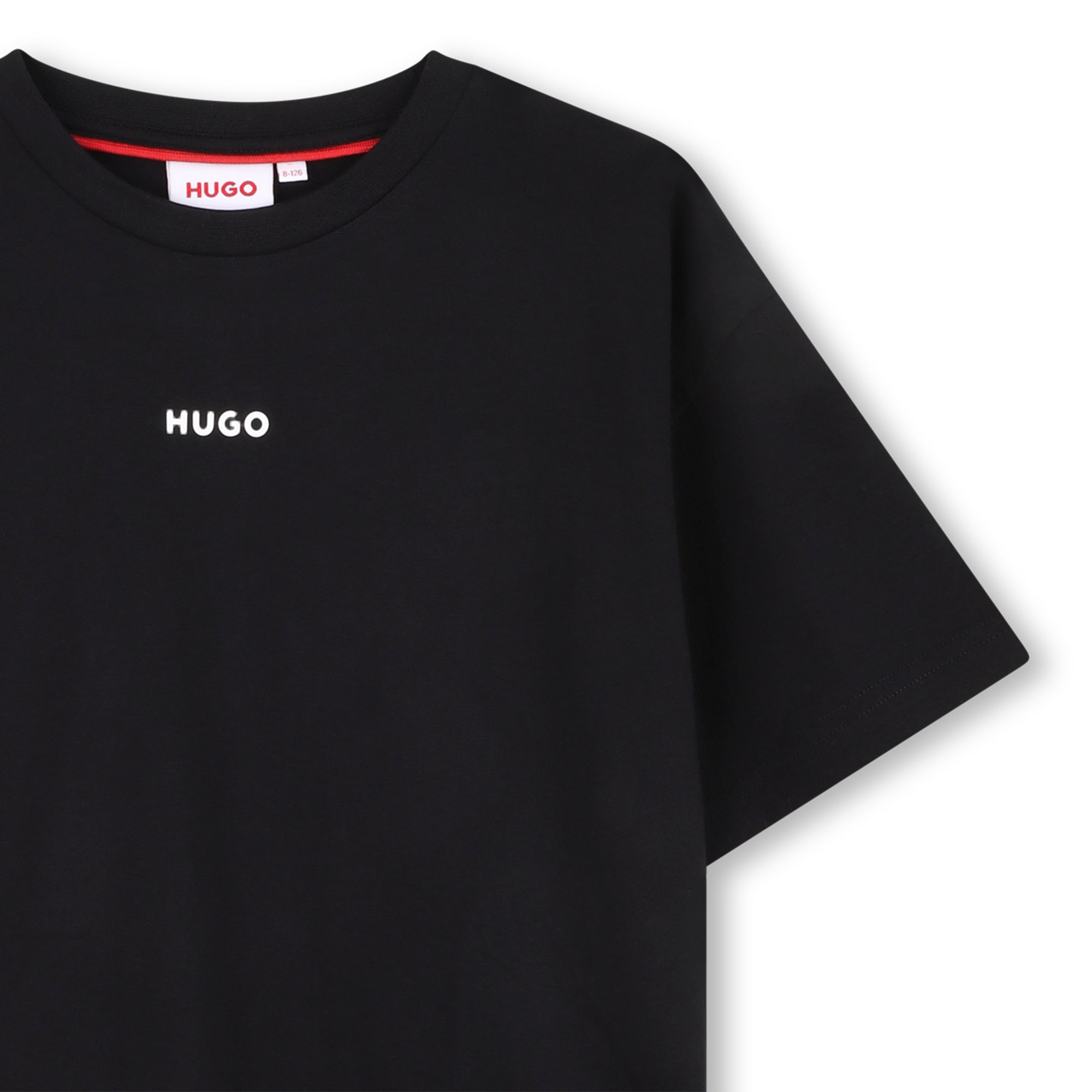Organic Cotton Short Sleeve T-Shirt with Small High-Density Logo Hugo
