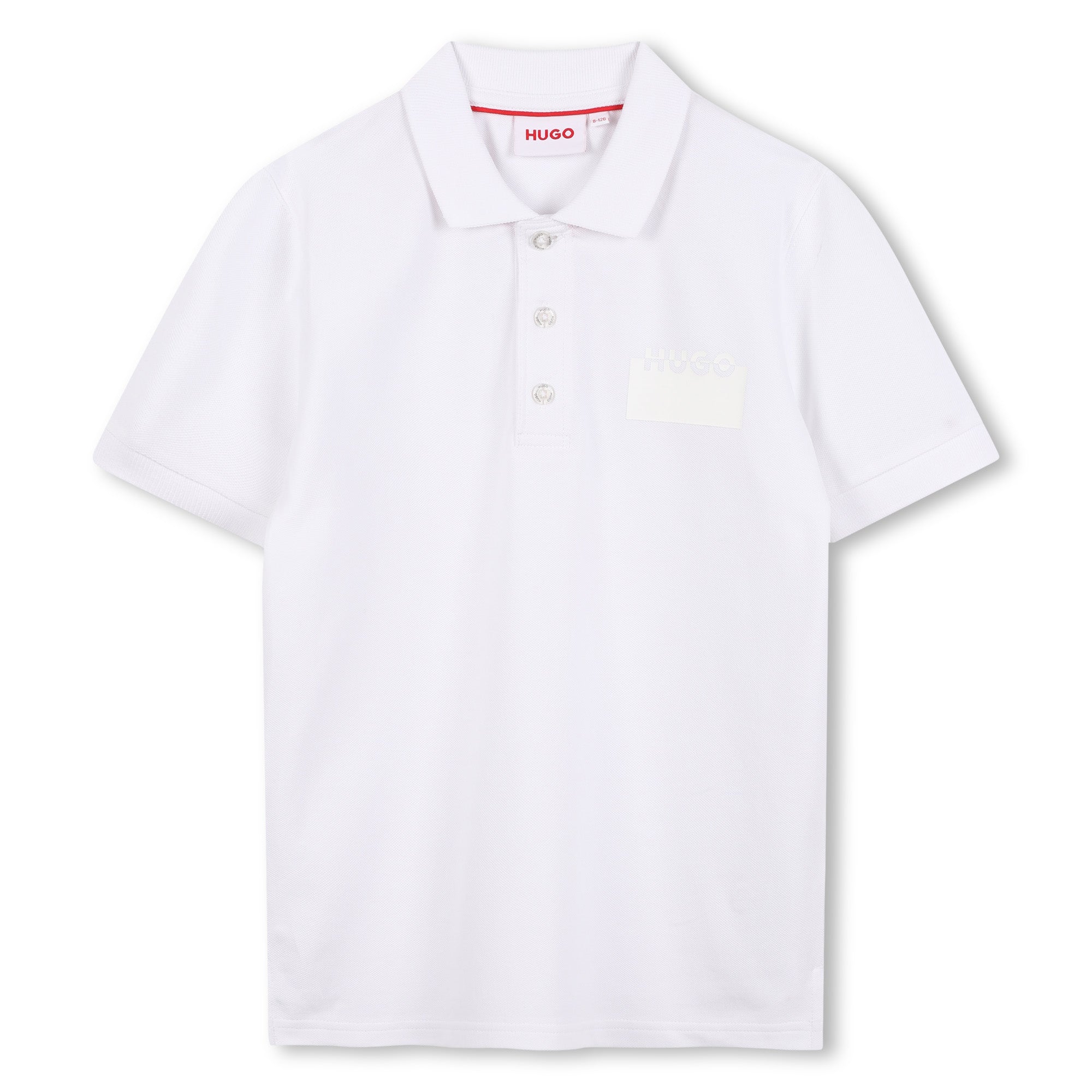 Piqué Short Sleeve Polo Shirt with Split Logo Print Hugo
