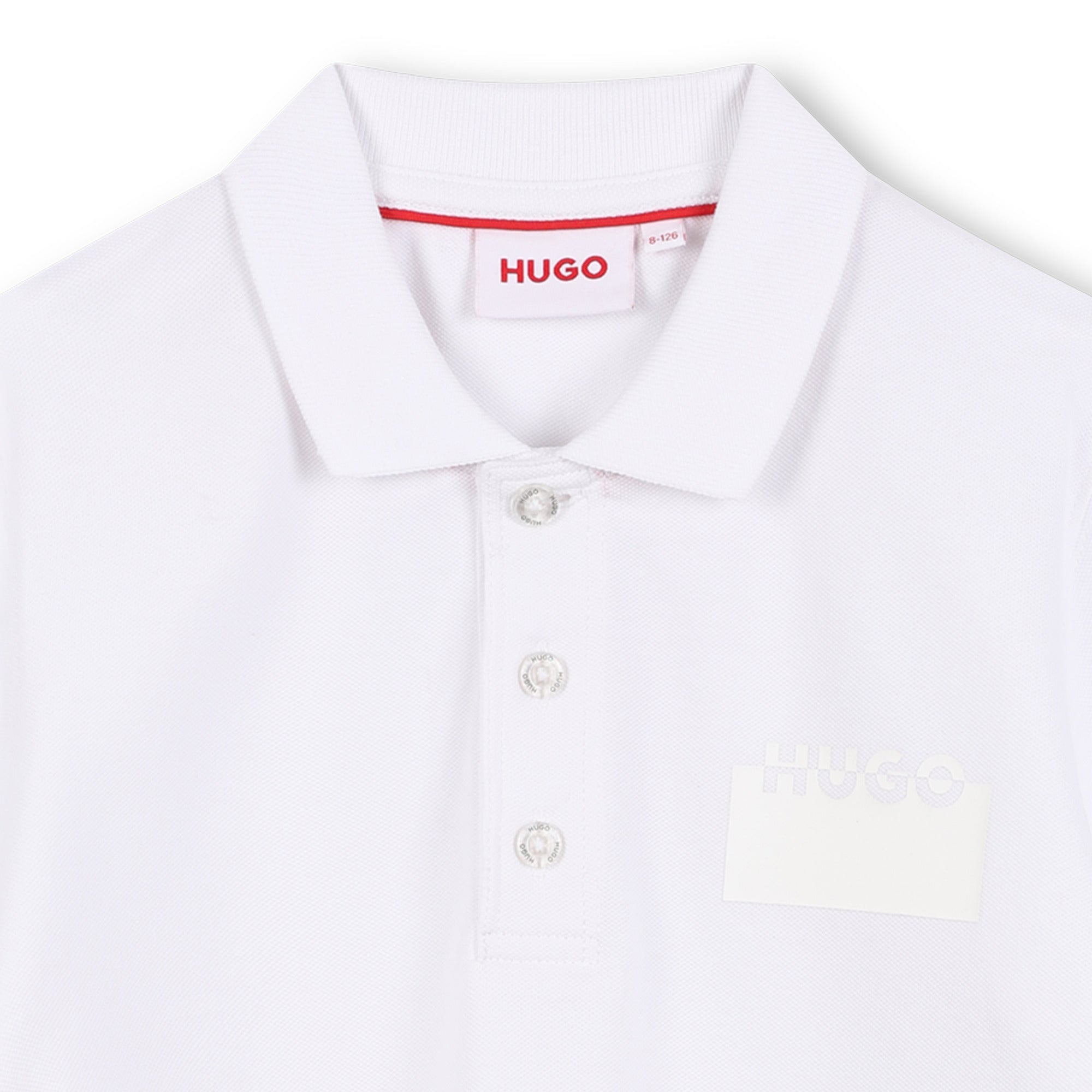 Piqué Short Sleeve Polo Shirt with Split Logo Print Hugo