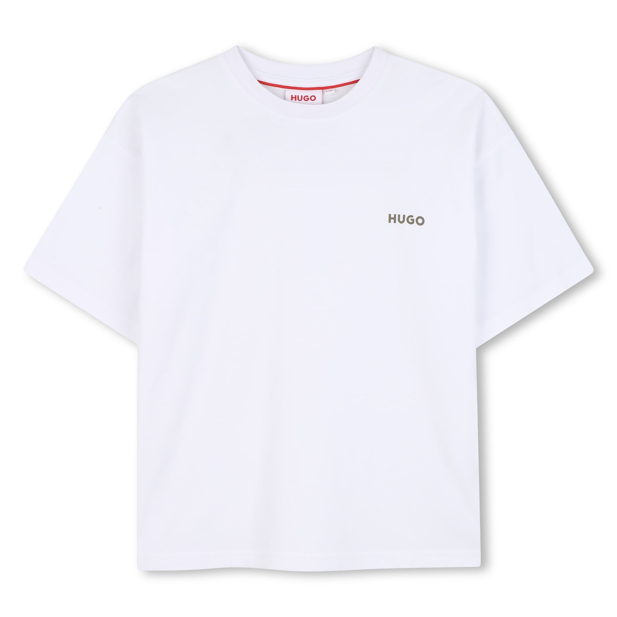 White Organic Cotton T-Shirt with Hugo Boxing Academy Back Print Hugo