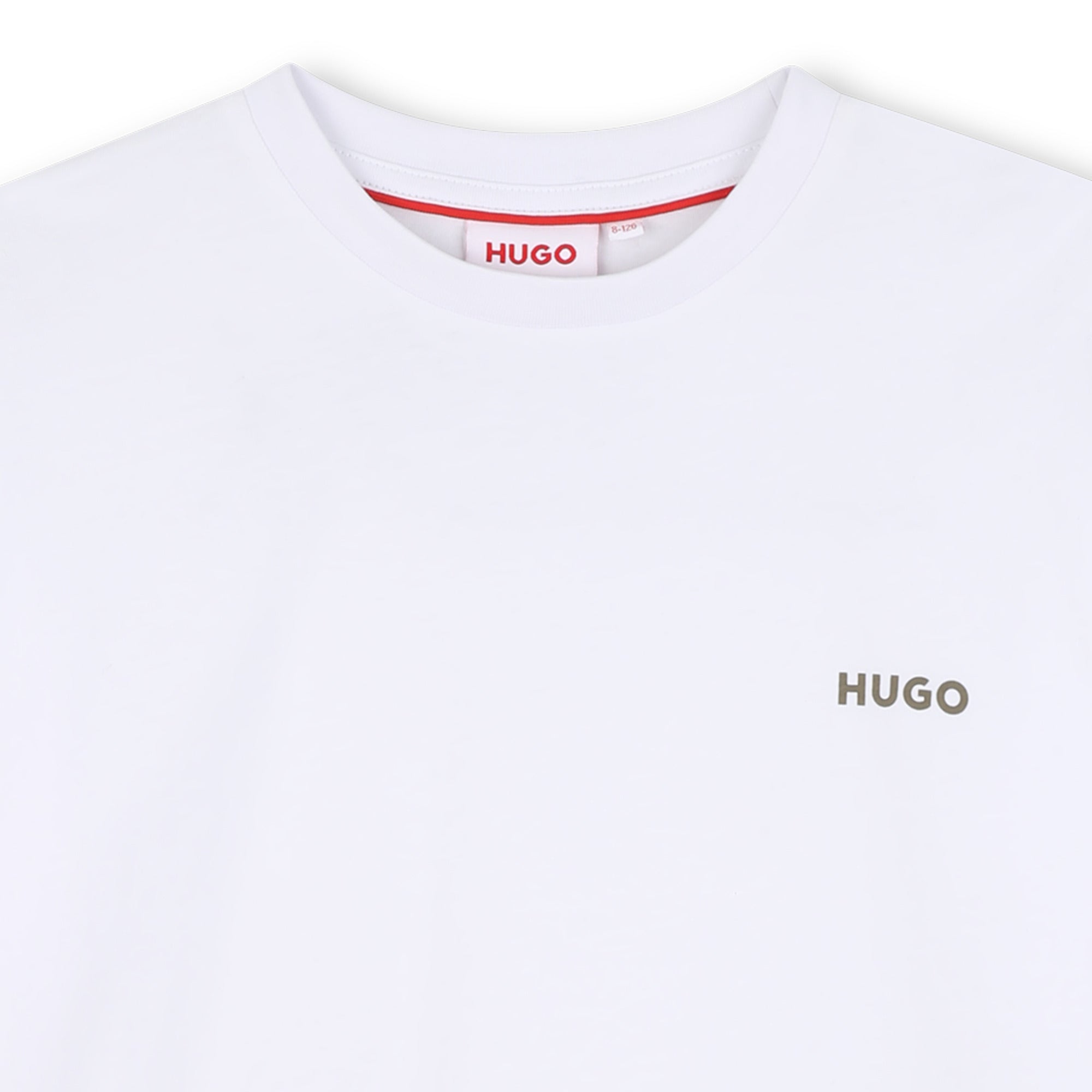 White Organic Cotton T-Shirt with Hugo Boxing Academy Back Print