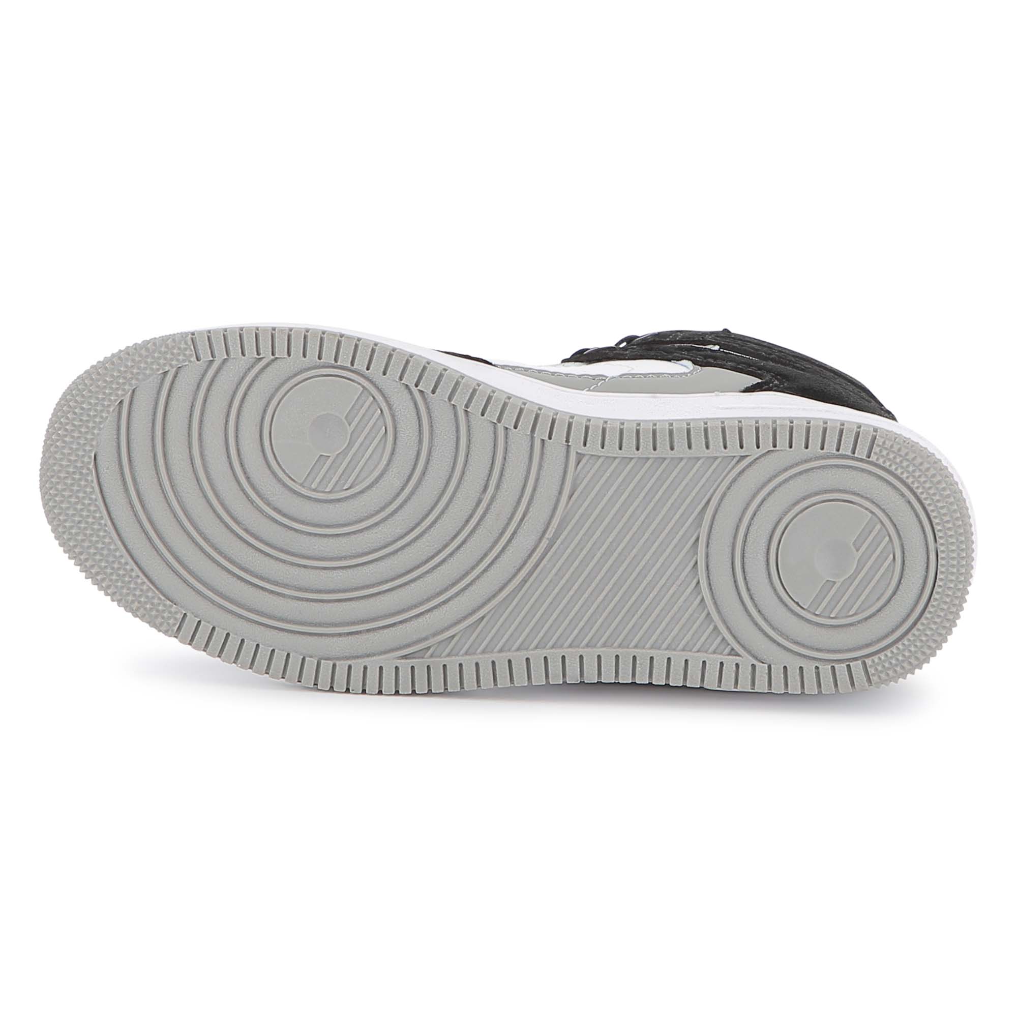 Black High Top Trainers in Faux Leather, Suede and Mesh with Branded Details Hugo