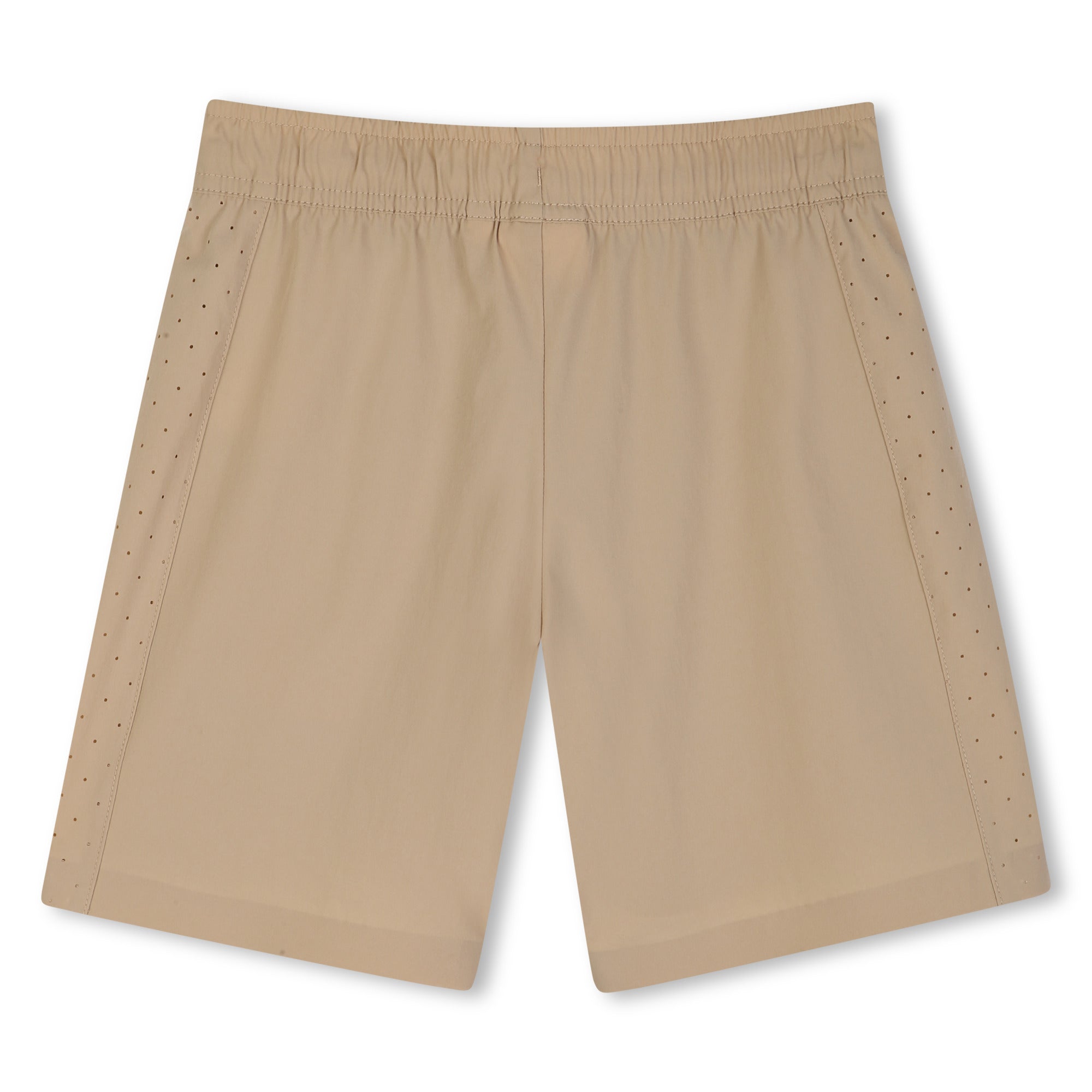 Beige Jogging Shorts with Perforated Panels Hugo