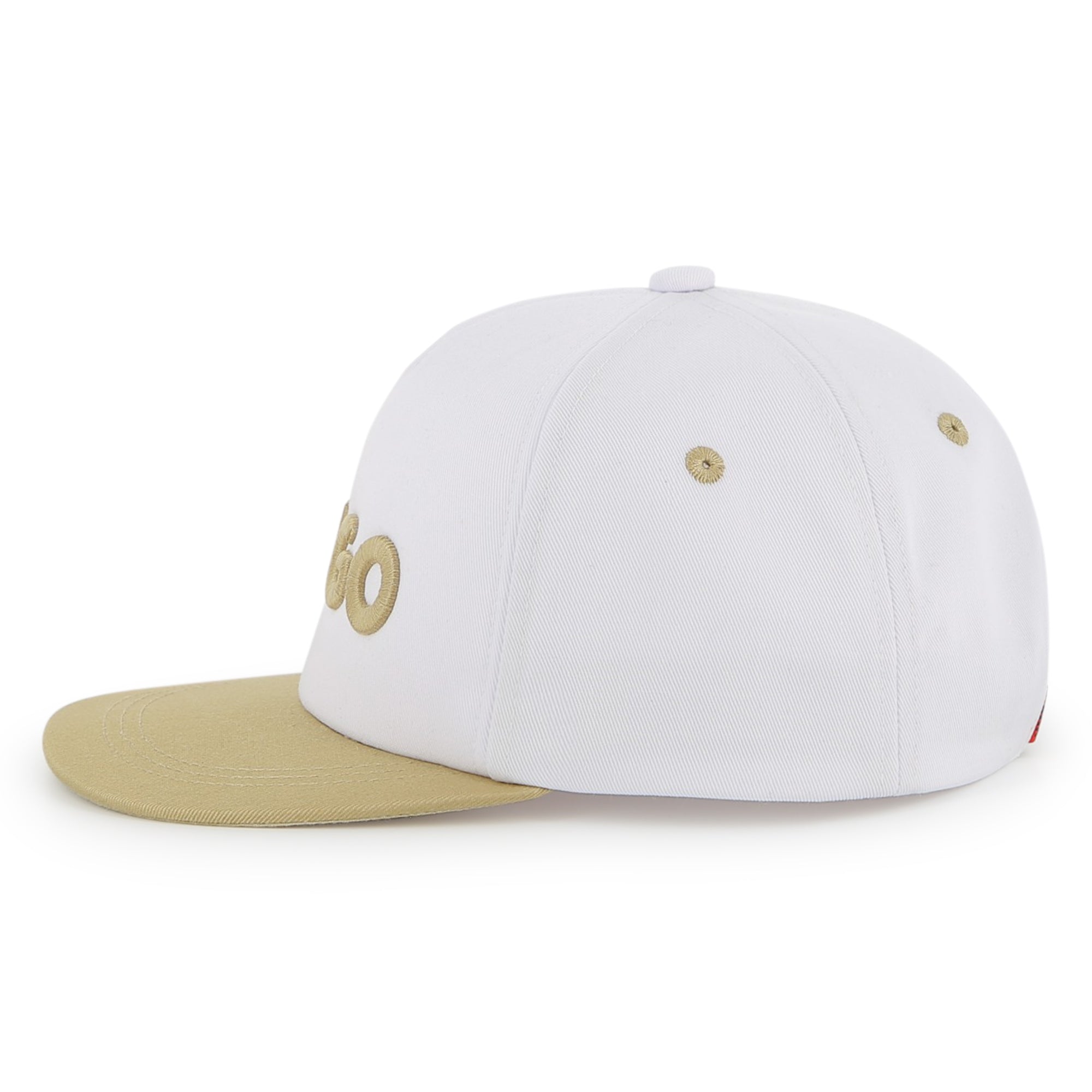 White Twill Cap with Contrast Peak Hugo
