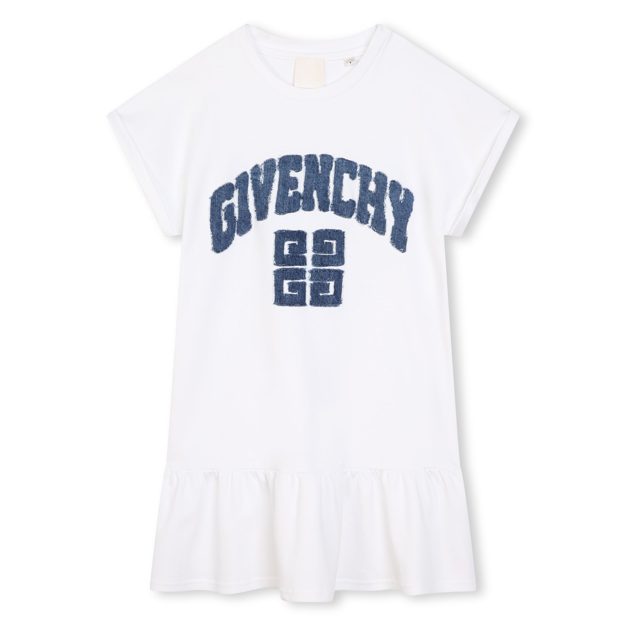 Denim Appliqué Short Sleeve Dress Givenchy