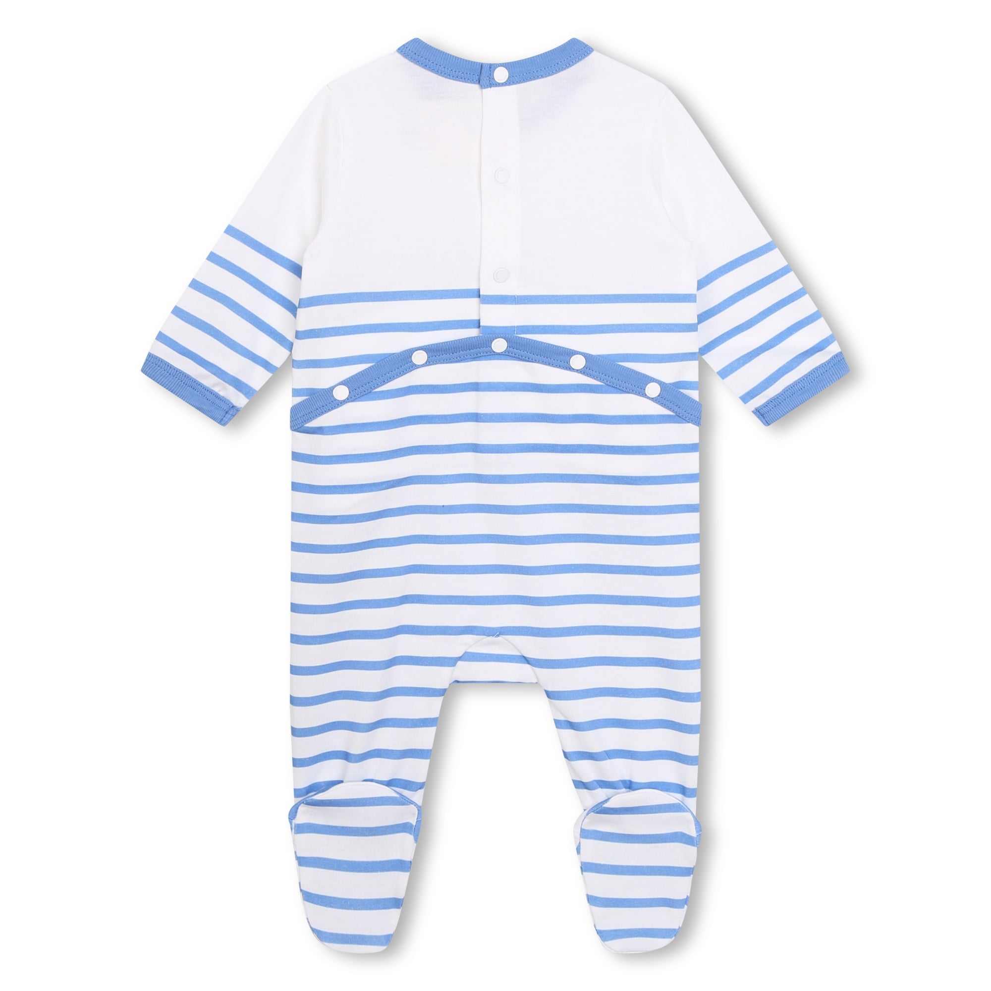 Striped PJs, Bib, and Hat Set