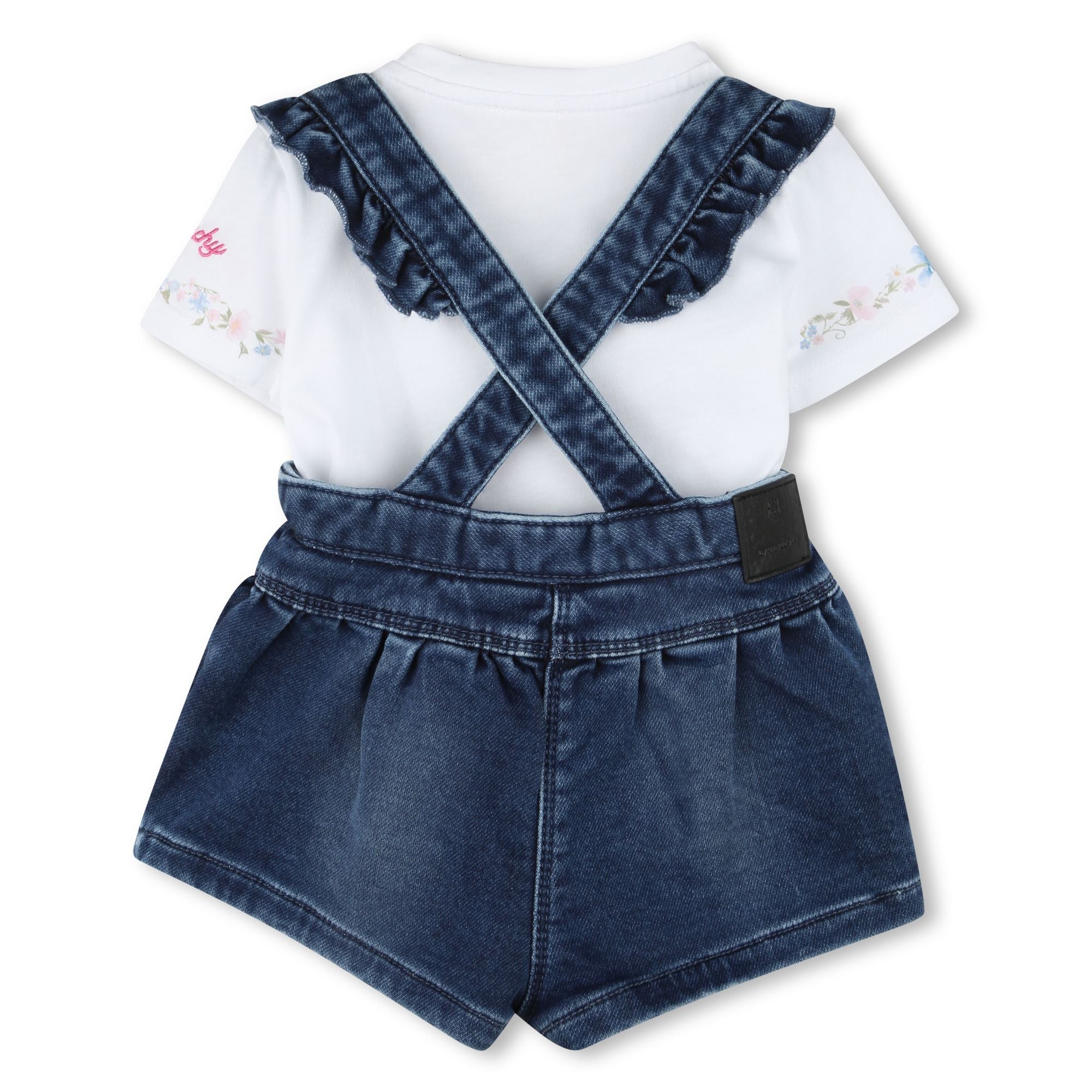 Denim Pinafore Dress & T-Shirt Set Givenchy