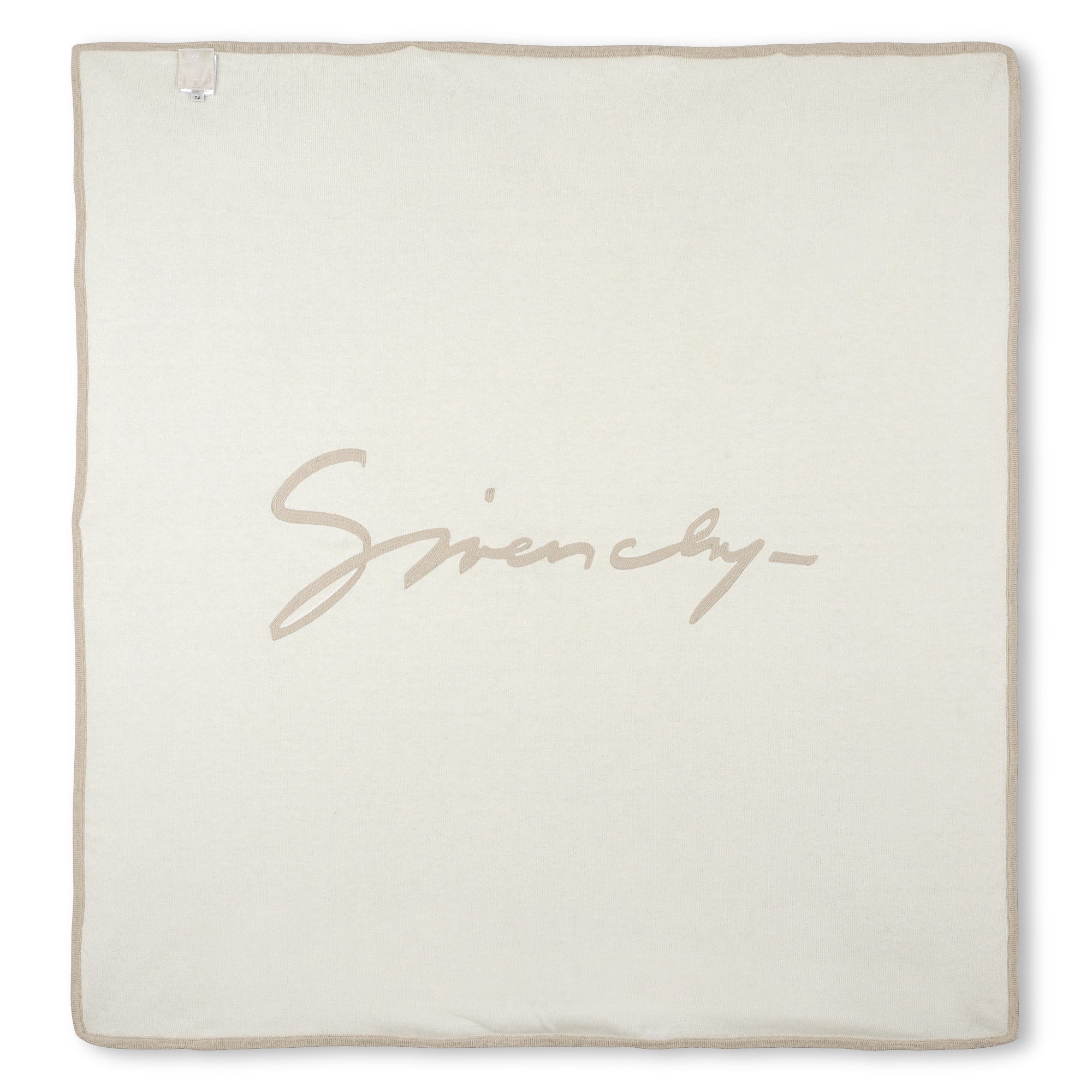 Beige Cotton and Cashmere Baby Blanket with Textured Knit Givenchy