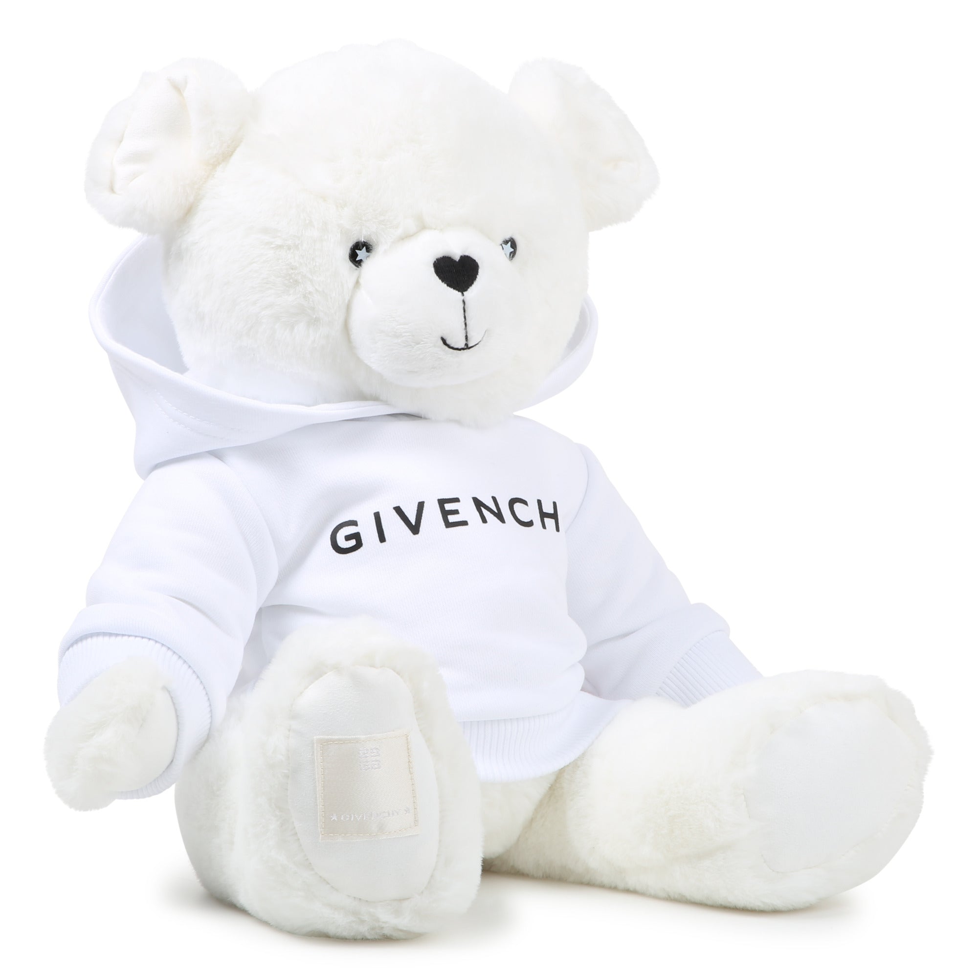 Givenchy Teddy Bear with Fleece Hoodie and Logo Prints