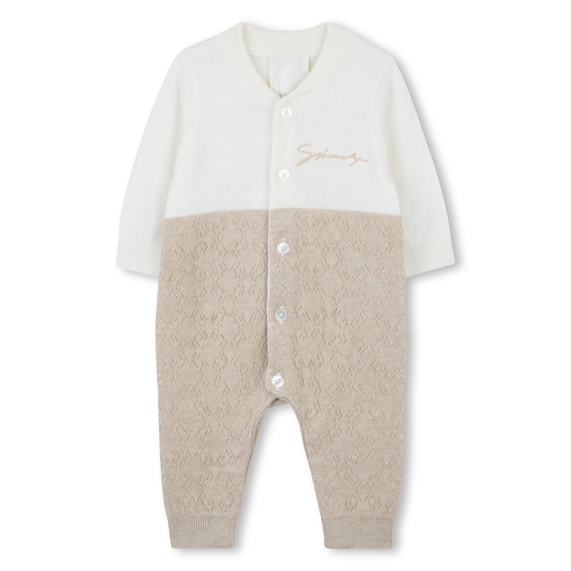 Baby knitted overall, off white Givenchy