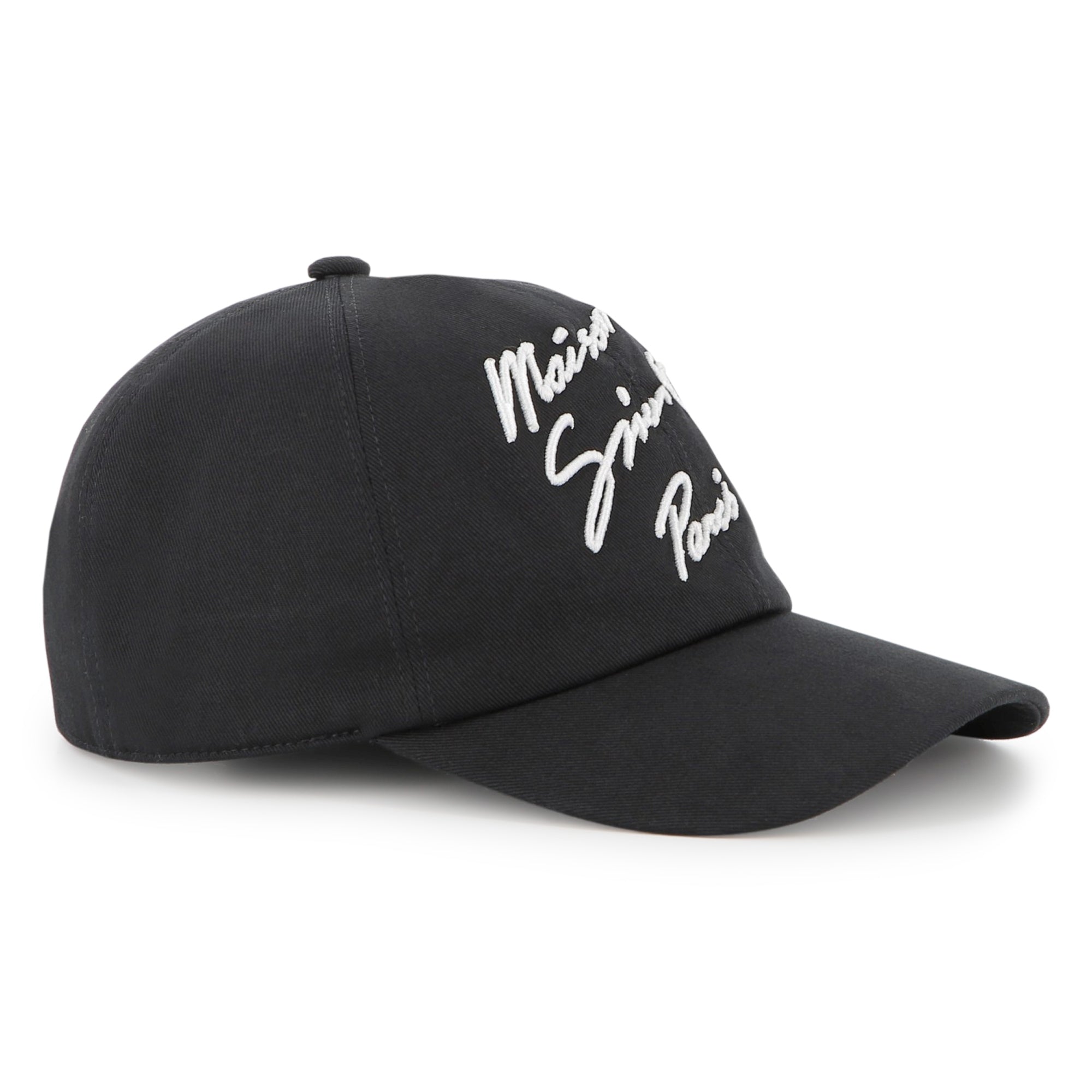 Black Cotton Twill Cap with Maison Givenchy Paris Embroidery