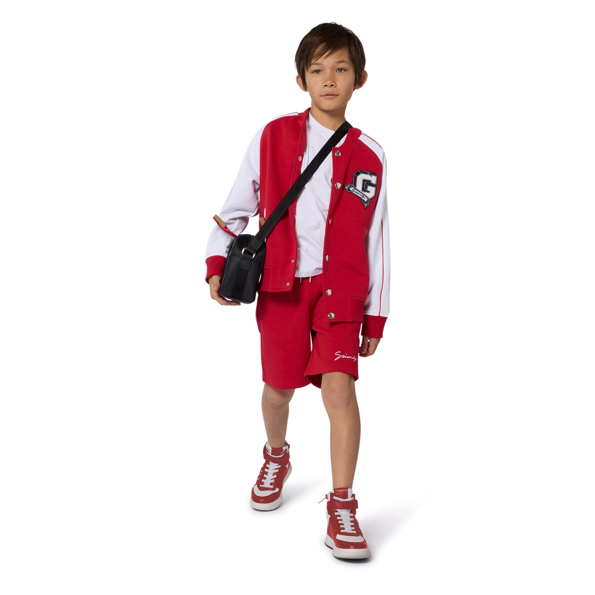 Organic Cotton Long Sleeve T-Shirt with Embroidered G Badge and Signature Logo Givenchy