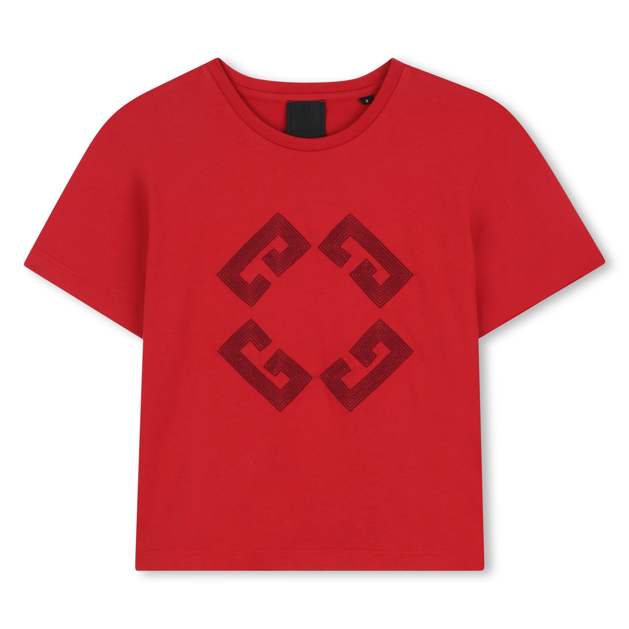 Organic Cotton Short Sleeve T-Shirt with Embroidered Front Detail Givenchy