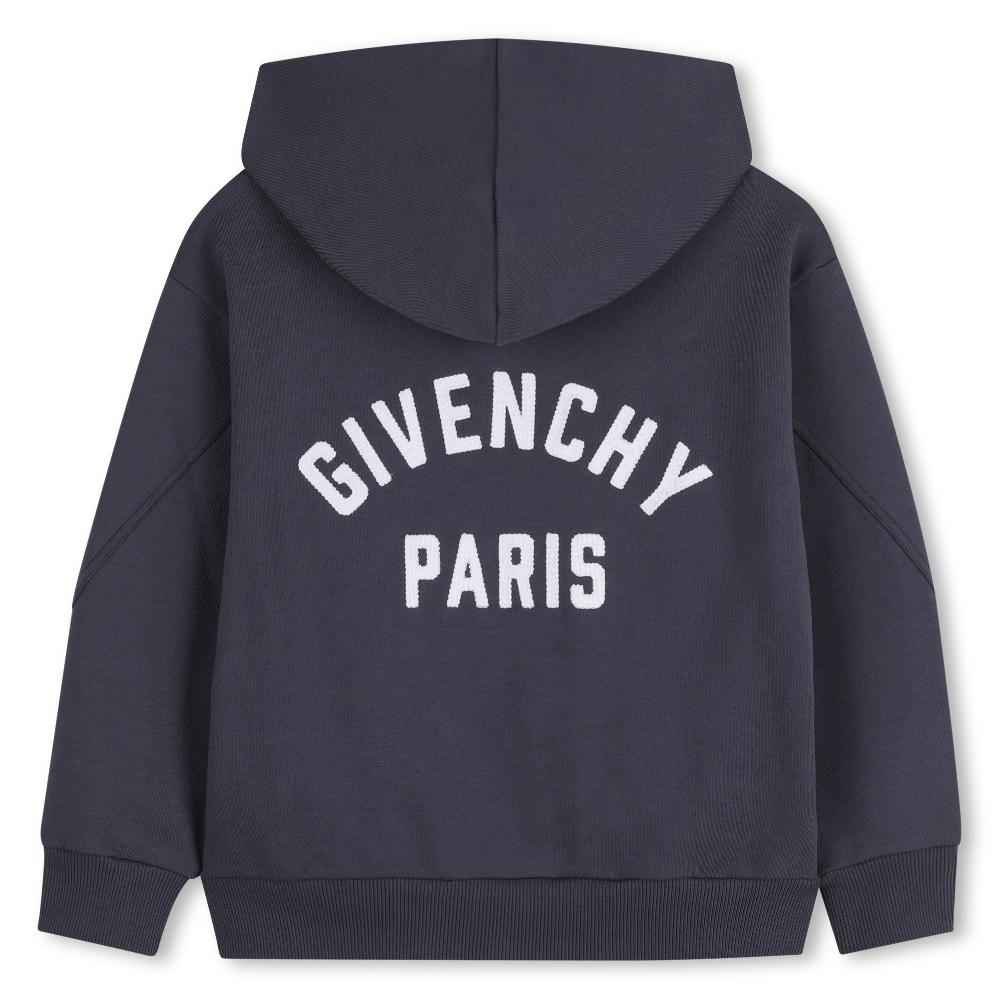 Zipped Fleece Hoodie with Embroidered Back Detail Givenchy