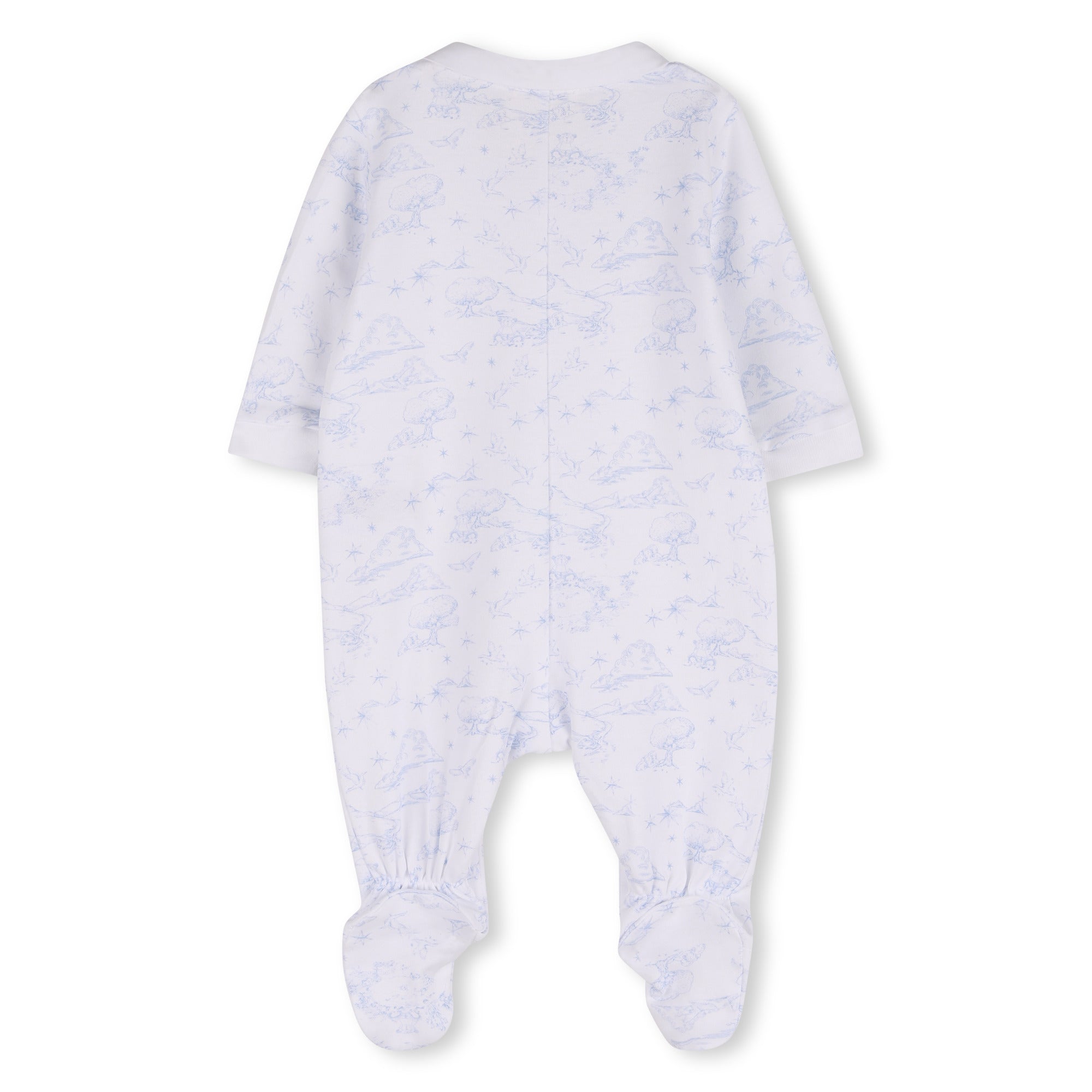 Cotton Interlock Pyjama Set with Toile de Jouy Print, Hat and Bib Givenchy