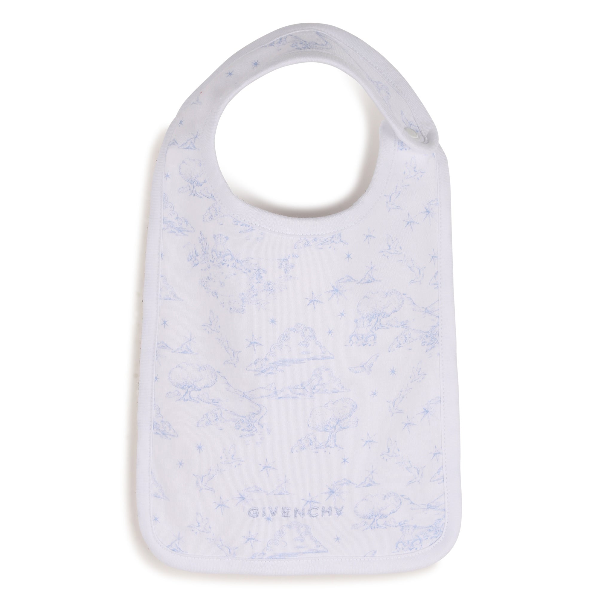 Cotton Interlock Pyjama Set with Toile de Jouy Print, Hat and Bib Givenchy