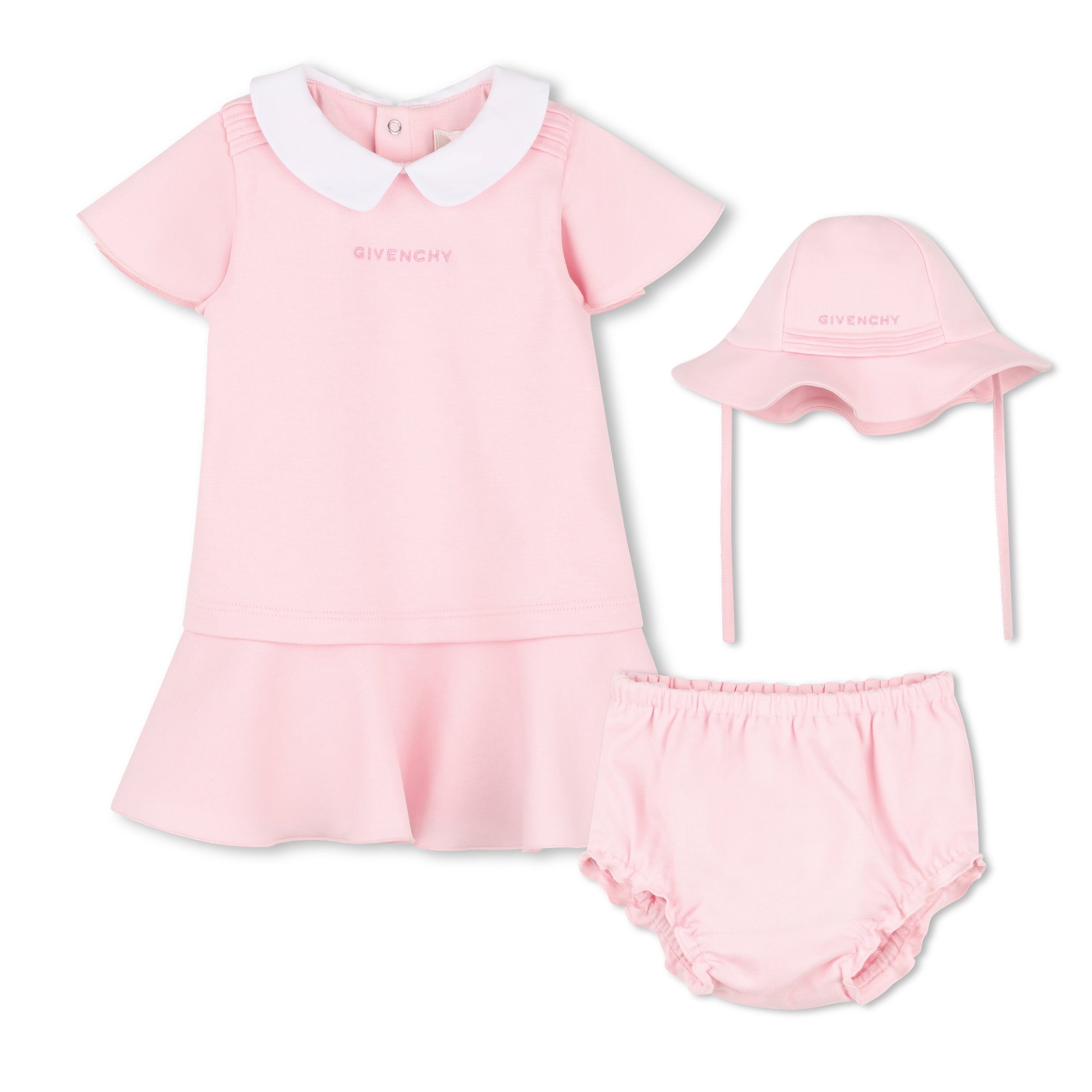 Cotton Dress, Bloomer & Hat Set Givenchy