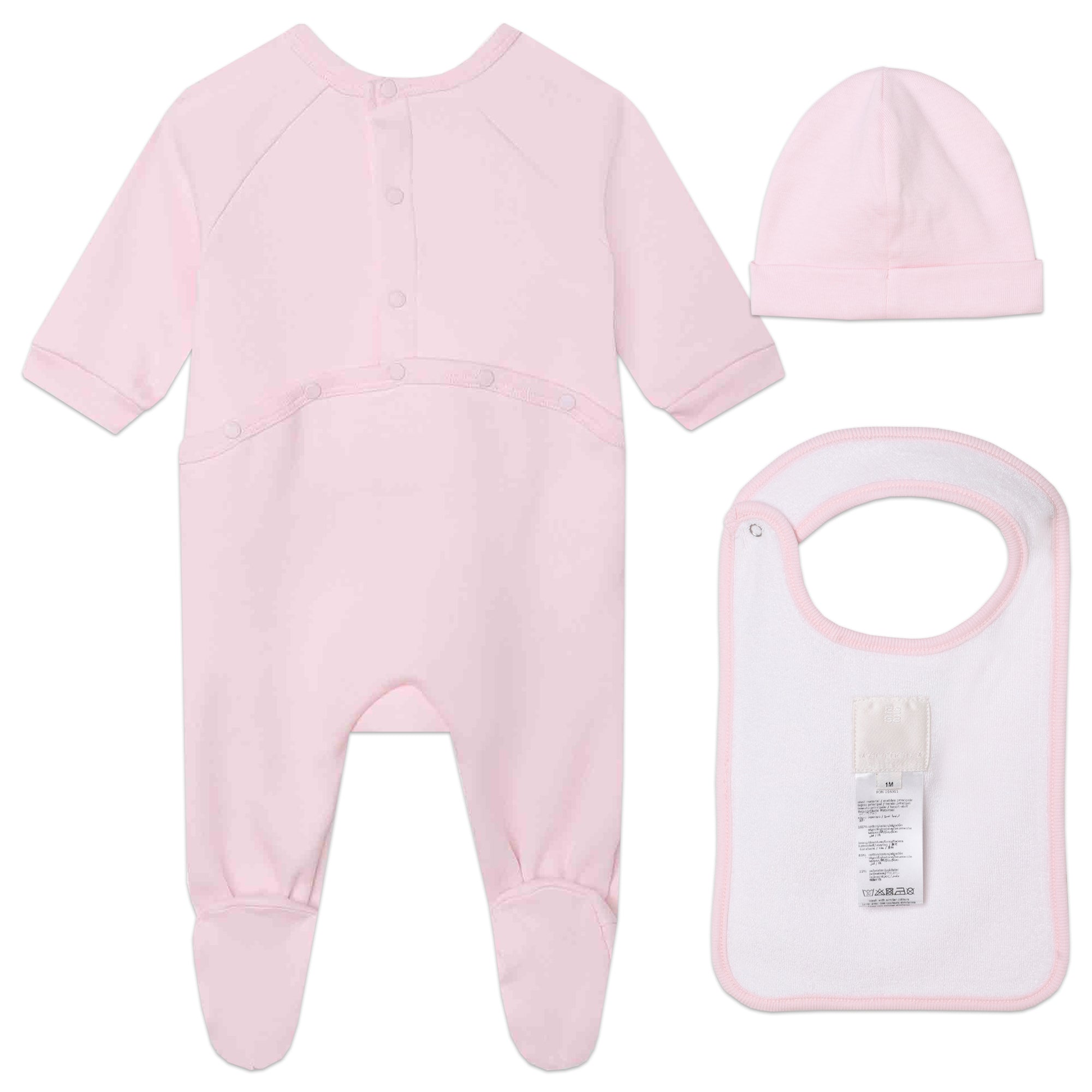 Baby Jumpsuit With Matching Hat And Bib Givenchy