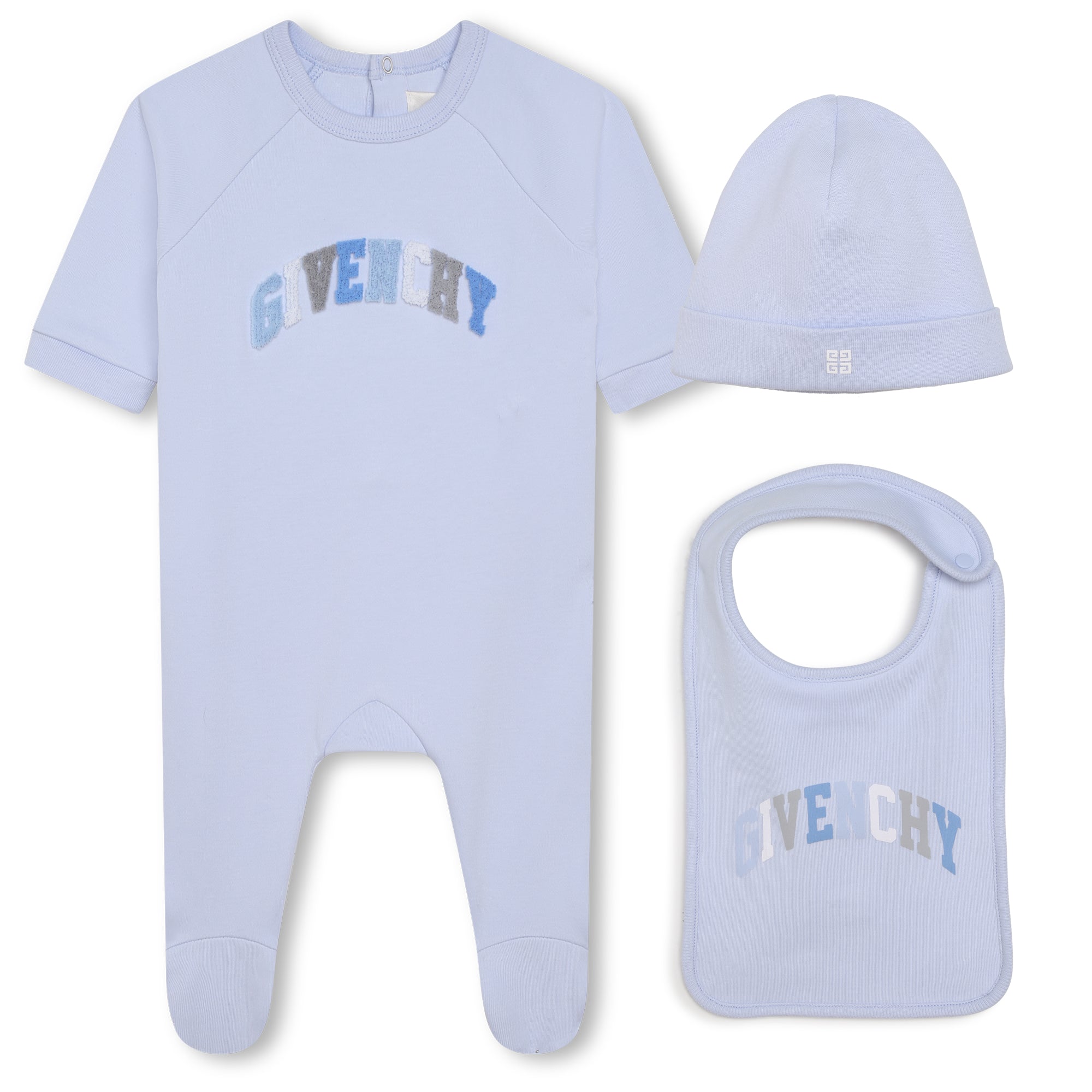 Baby Jumpsuit With Matching Hat And Bib Givenchy
