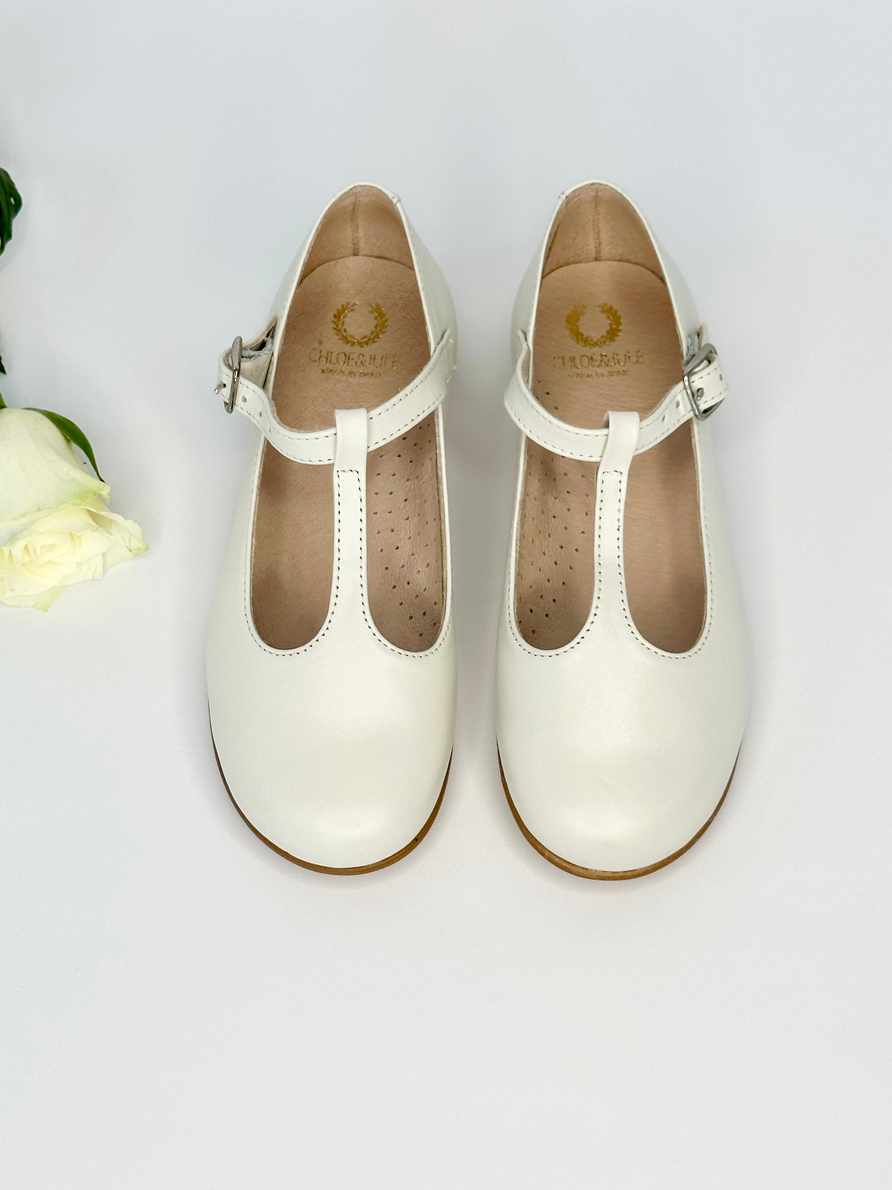 Bone Leather T-Bar Mary Janes Chloe & Jule
