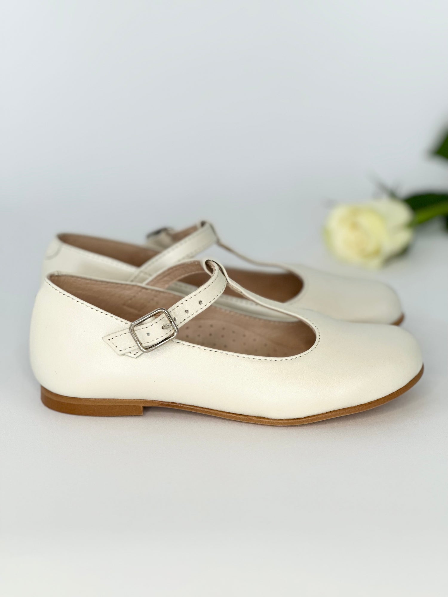 Bone Leather T-Bar Mary Janes