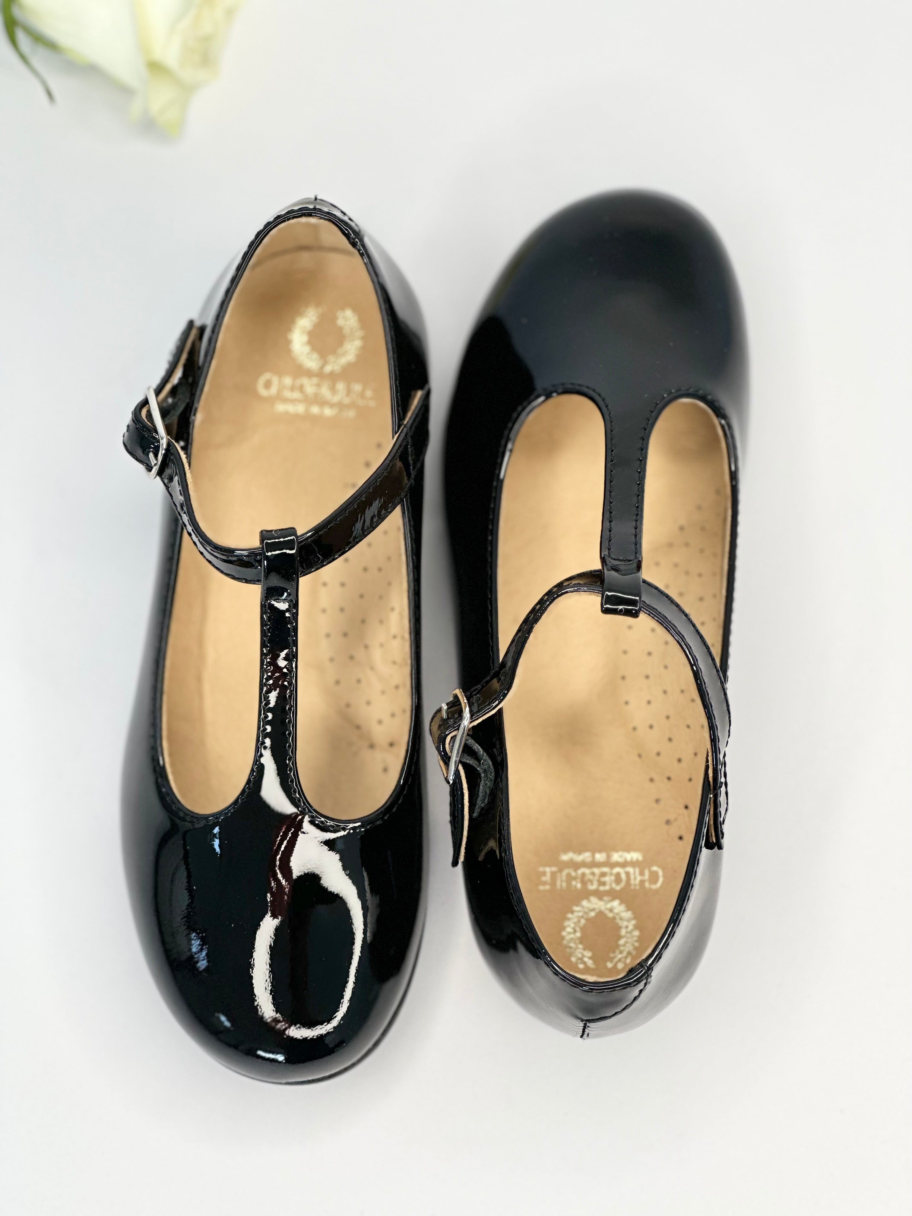 Black Patent T-Bar Mary Janes Chloe & Jule