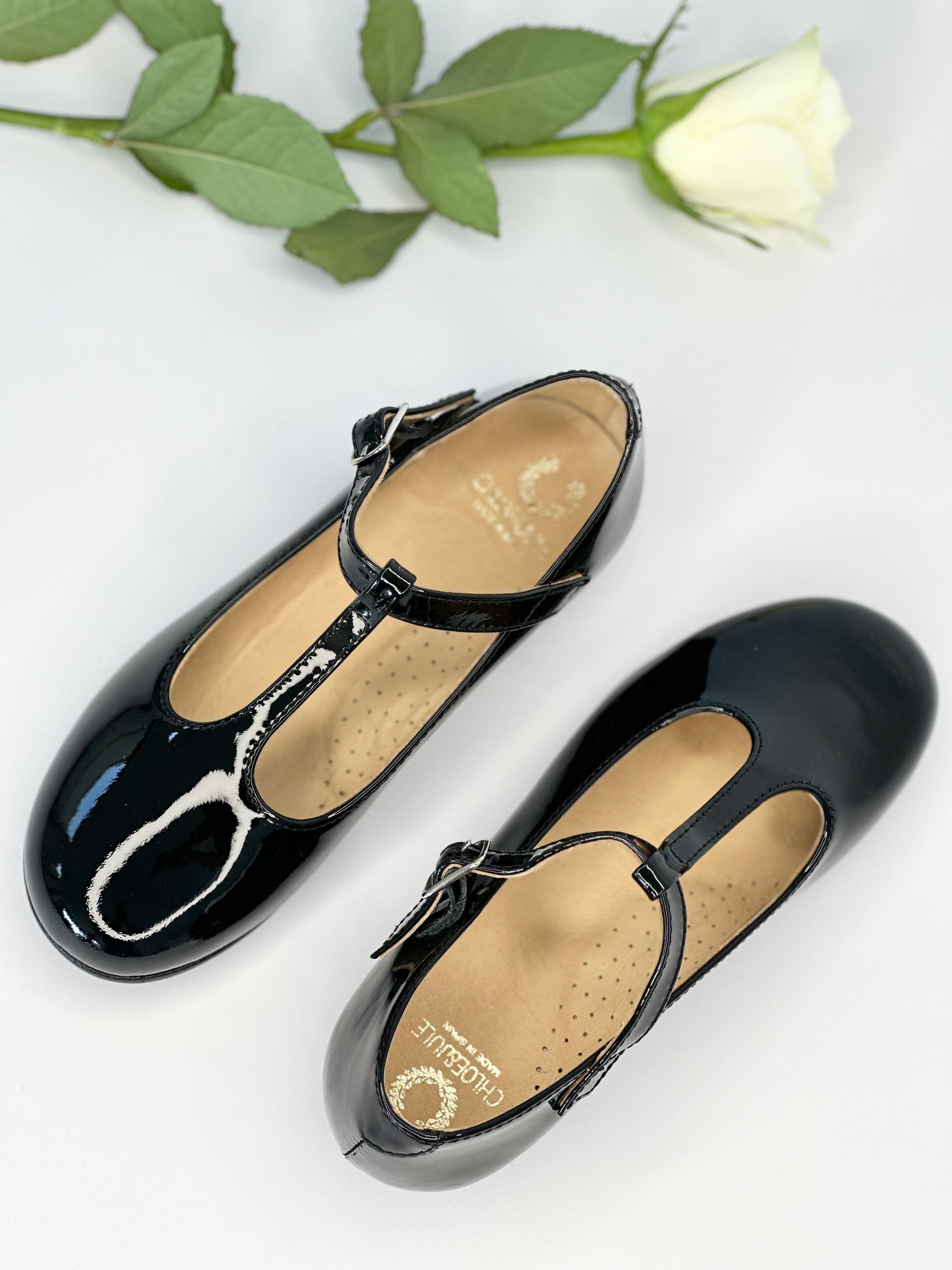 Black Patent T-Bar Mary Janes Chloe & Jule