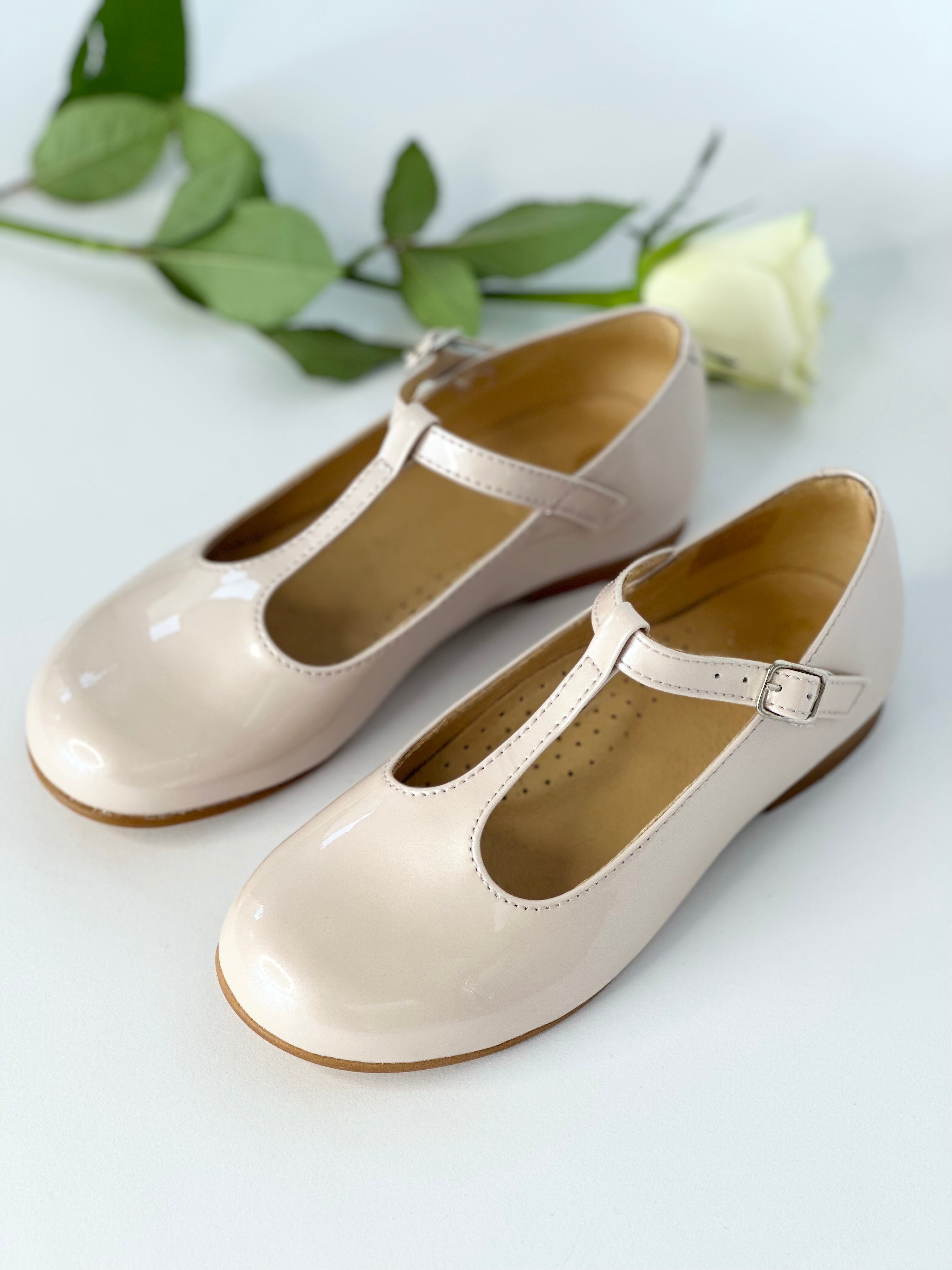 Pearl Pink T-Bar Mary Janes Chloe & Jule