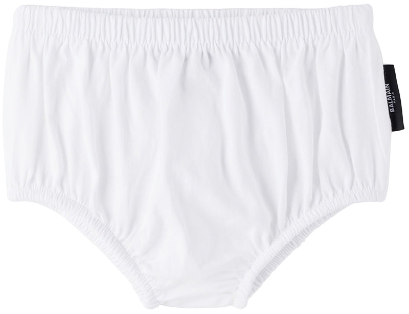 Baby White Embossed Dress & Briefs Set