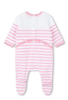 Striped PJs, Bib, and Hat Set