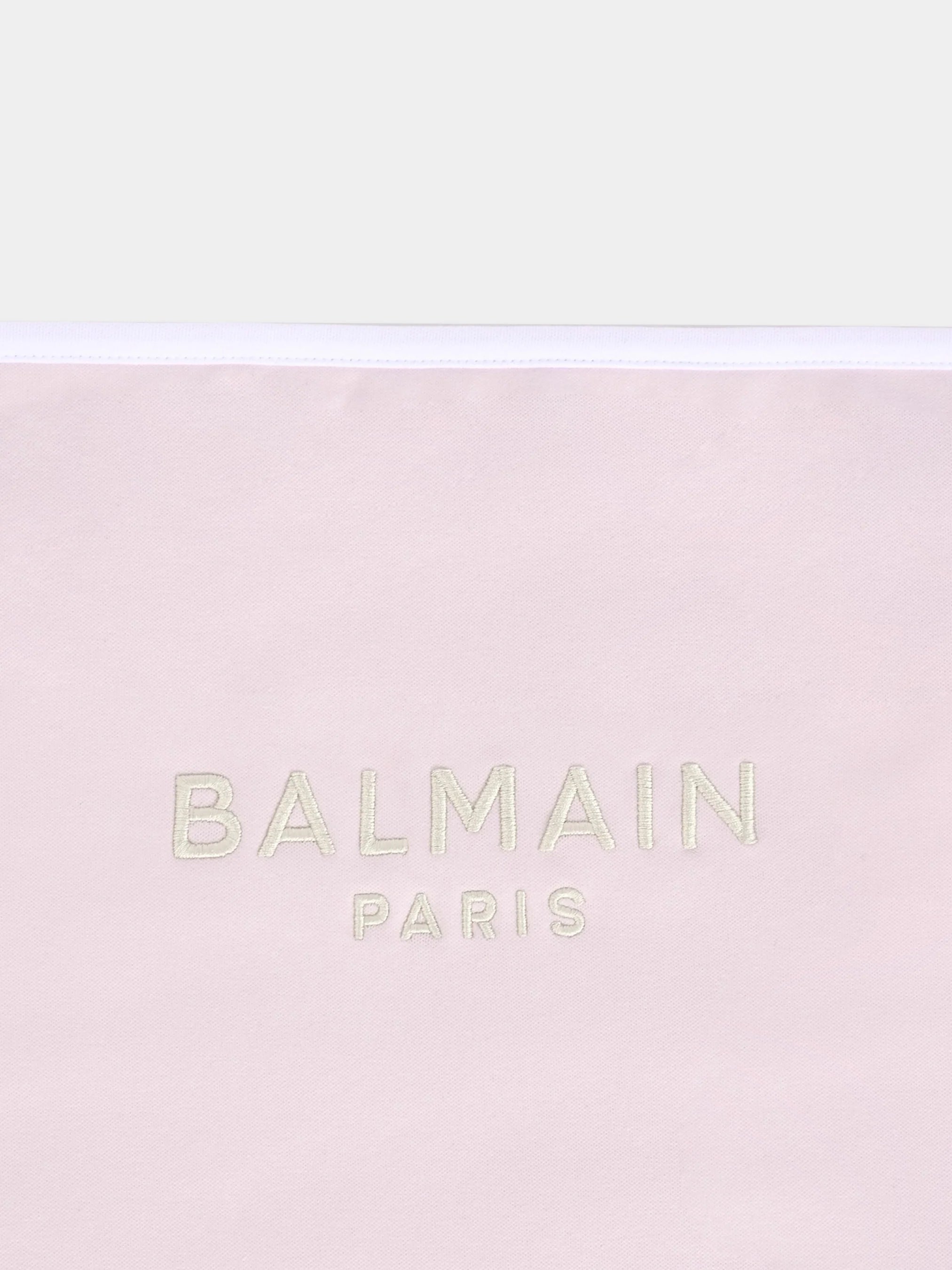 Monogram Jacquard Knit Baby Blanket Balmain