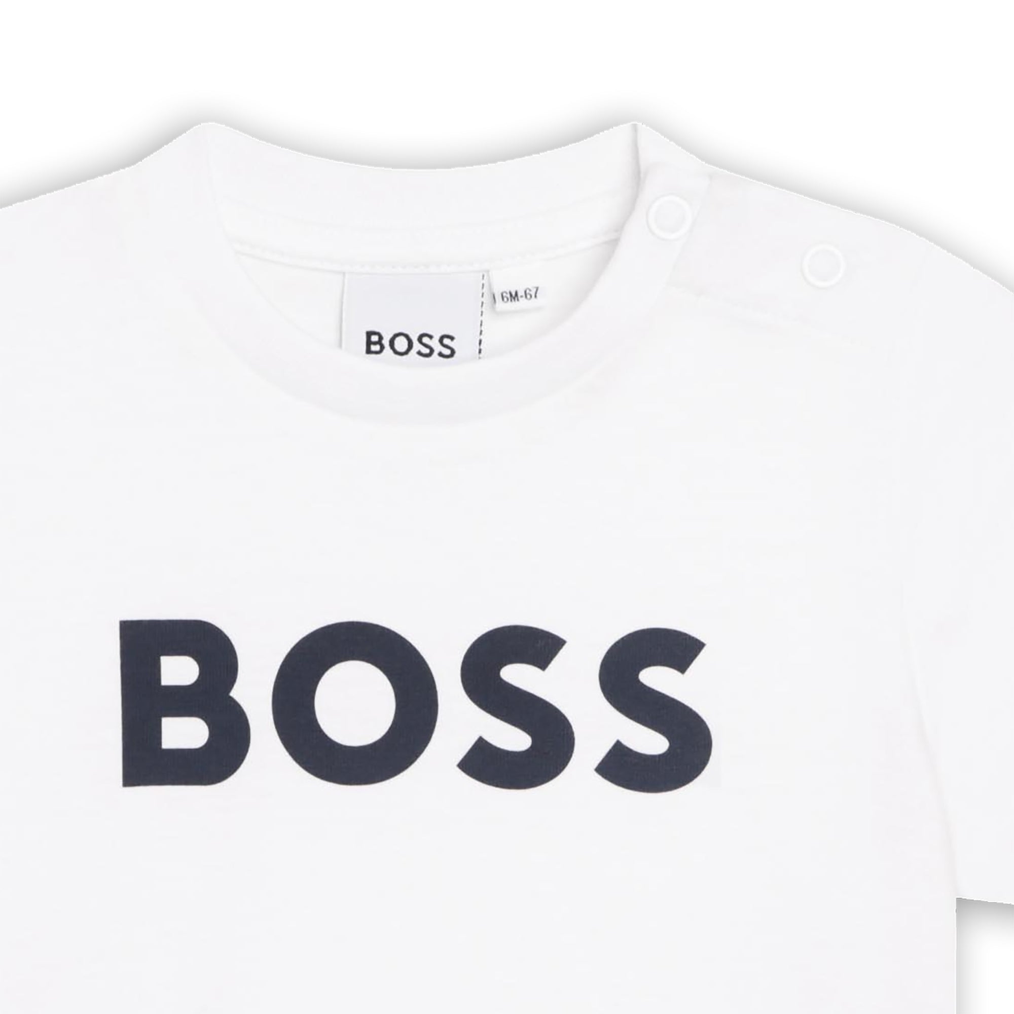 Cotton Jersey Short Sleeve T-Shirt with Shoulder Snap and Logo