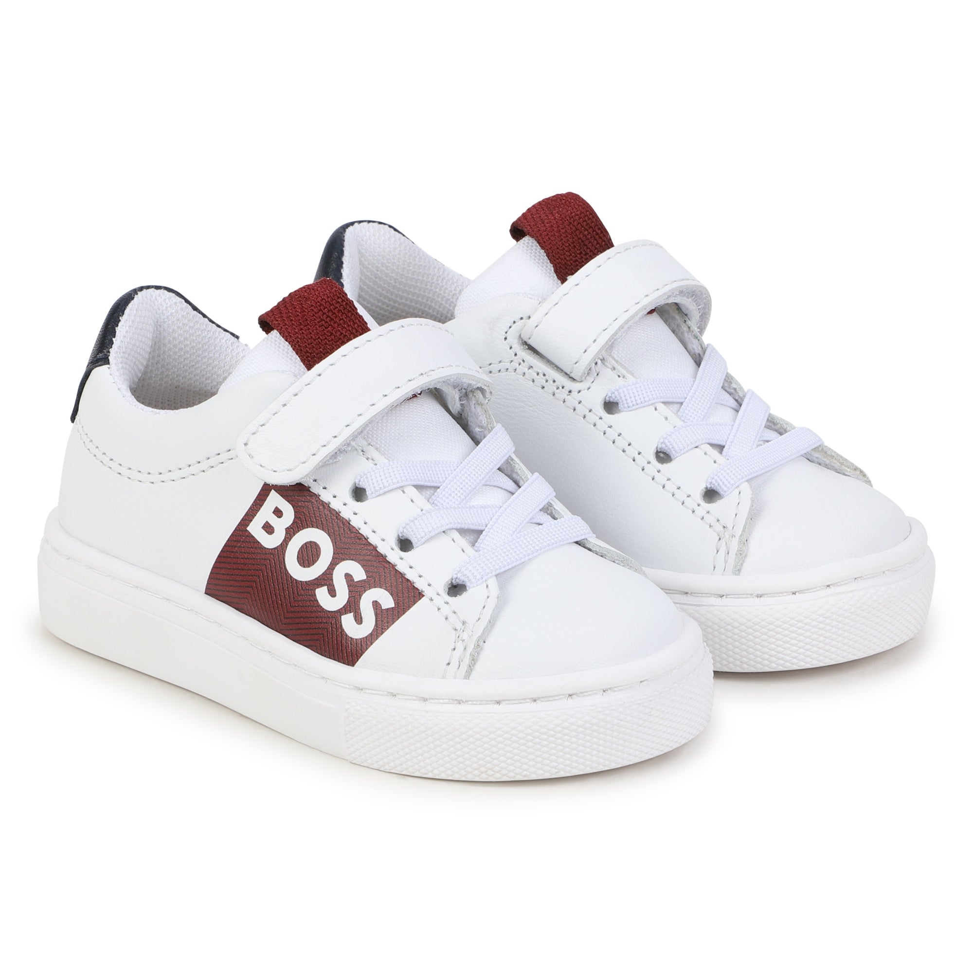 Cow Leather Trainers with Elastic Laces Hugo Boss
