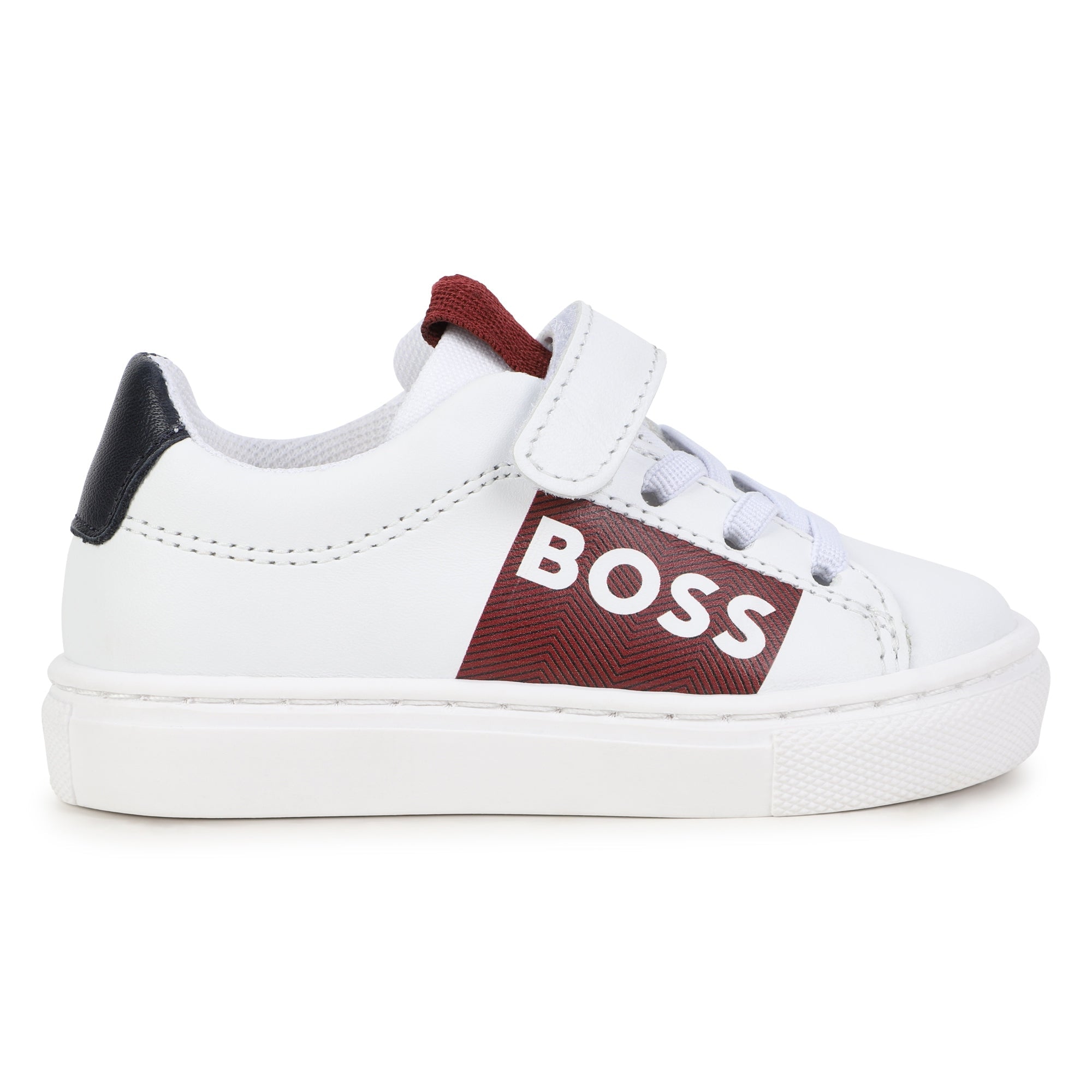 Cow Leather Trainers with Elastic Laces Hugo Boss