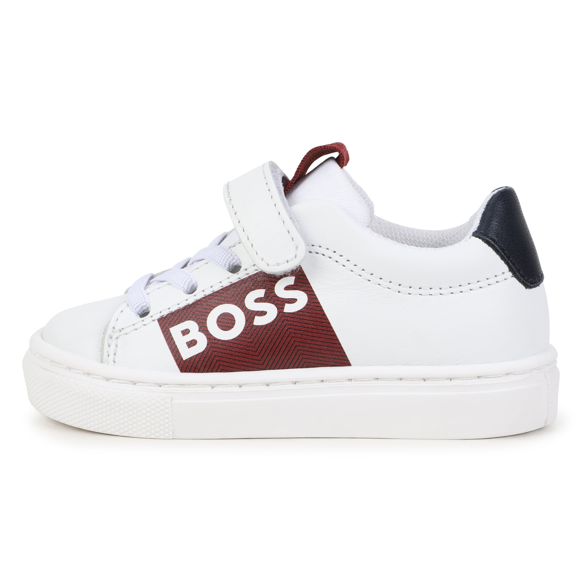 Cow Leather Trainers with Elastic Laces Hugo Boss