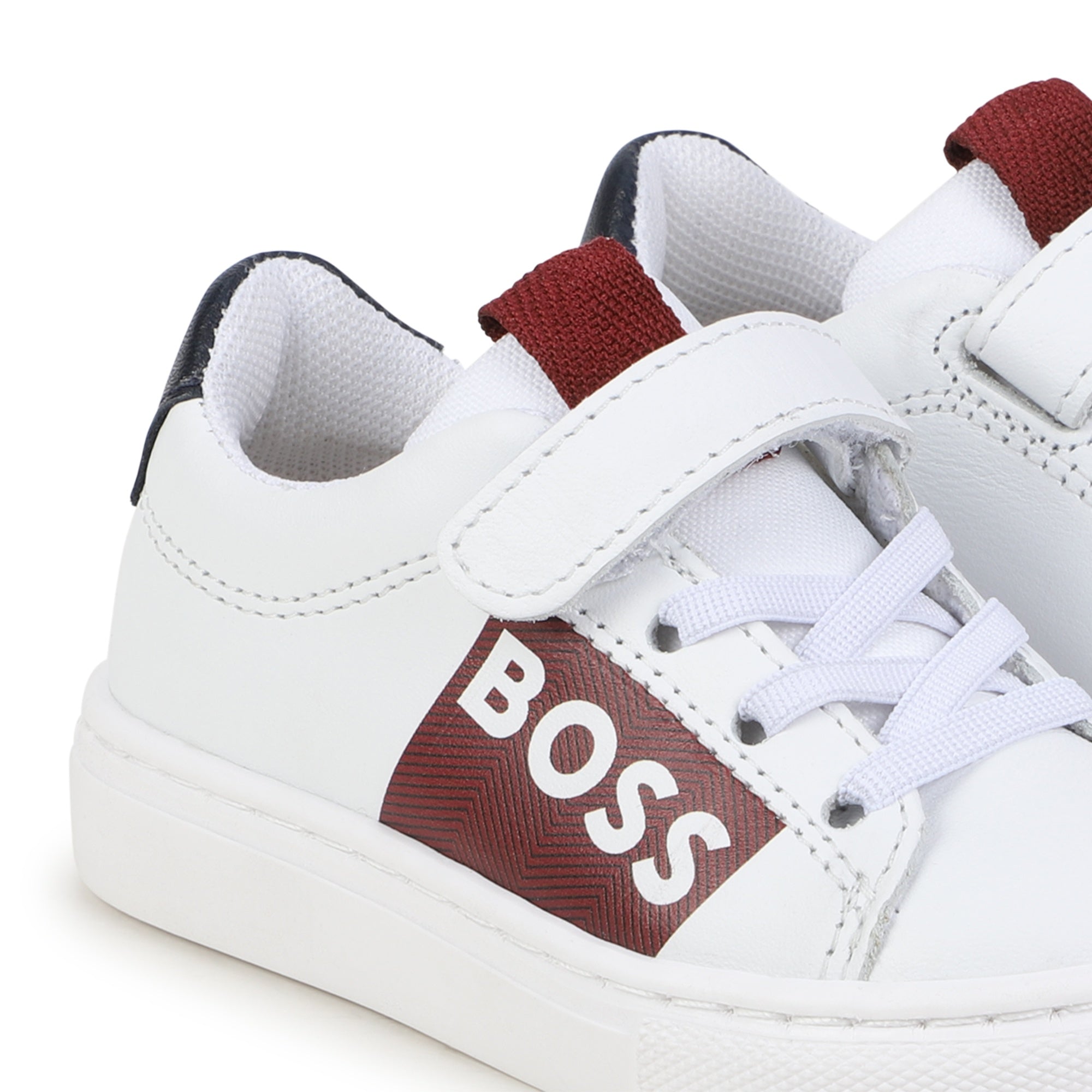 Cow Leather Trainers with Elastic Laces Hugo Boss