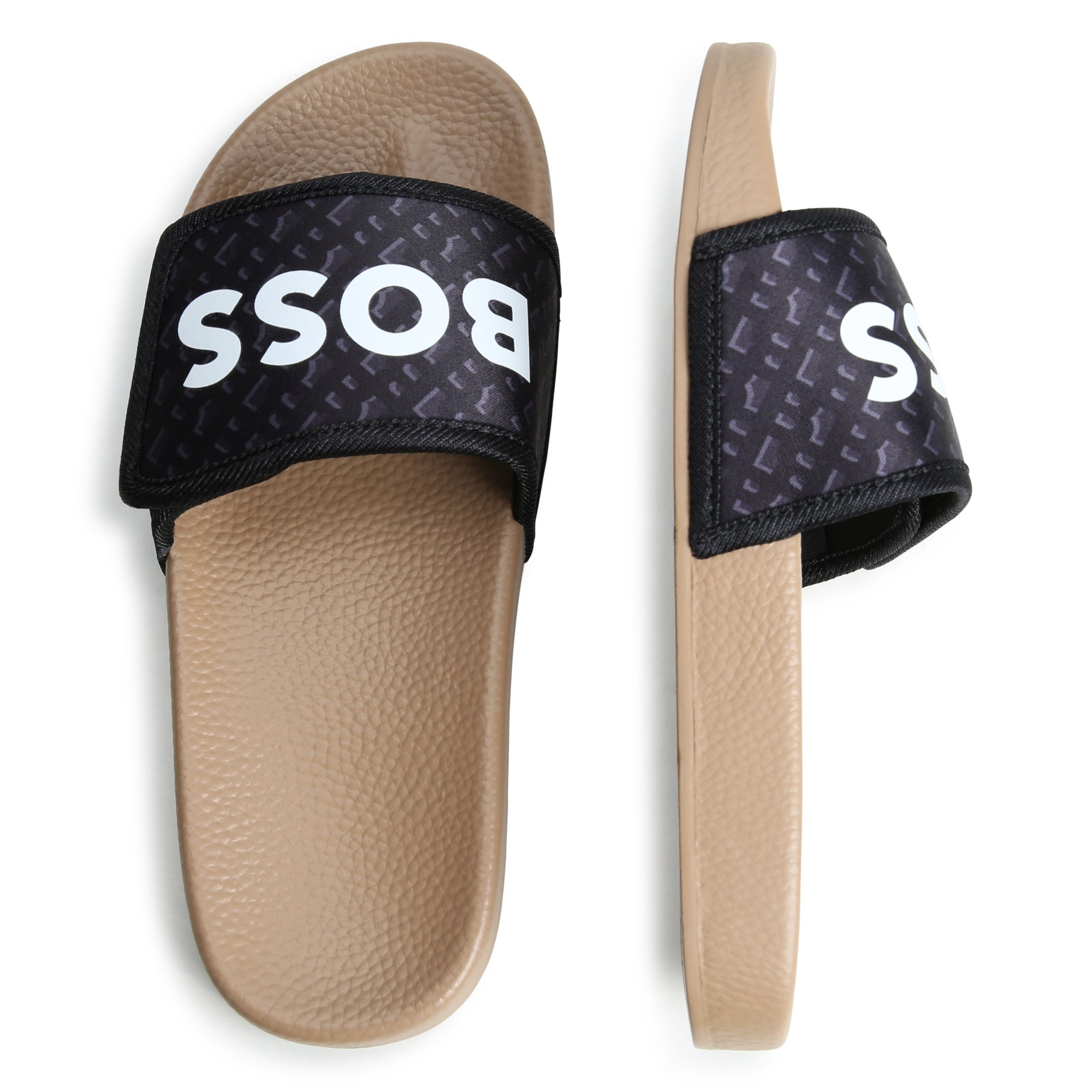 Aqua Monogram Slides Hugo Boss
