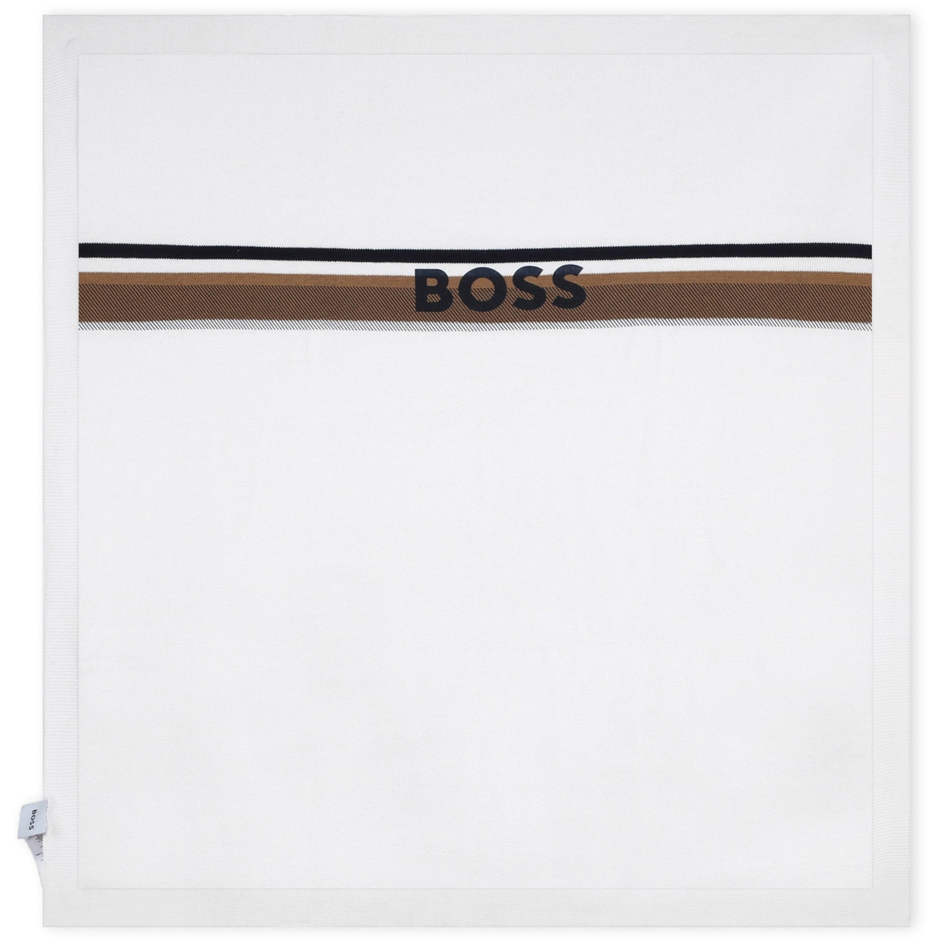Cotton Knit Baby Blanket with Jacquard Print Hugo Boss