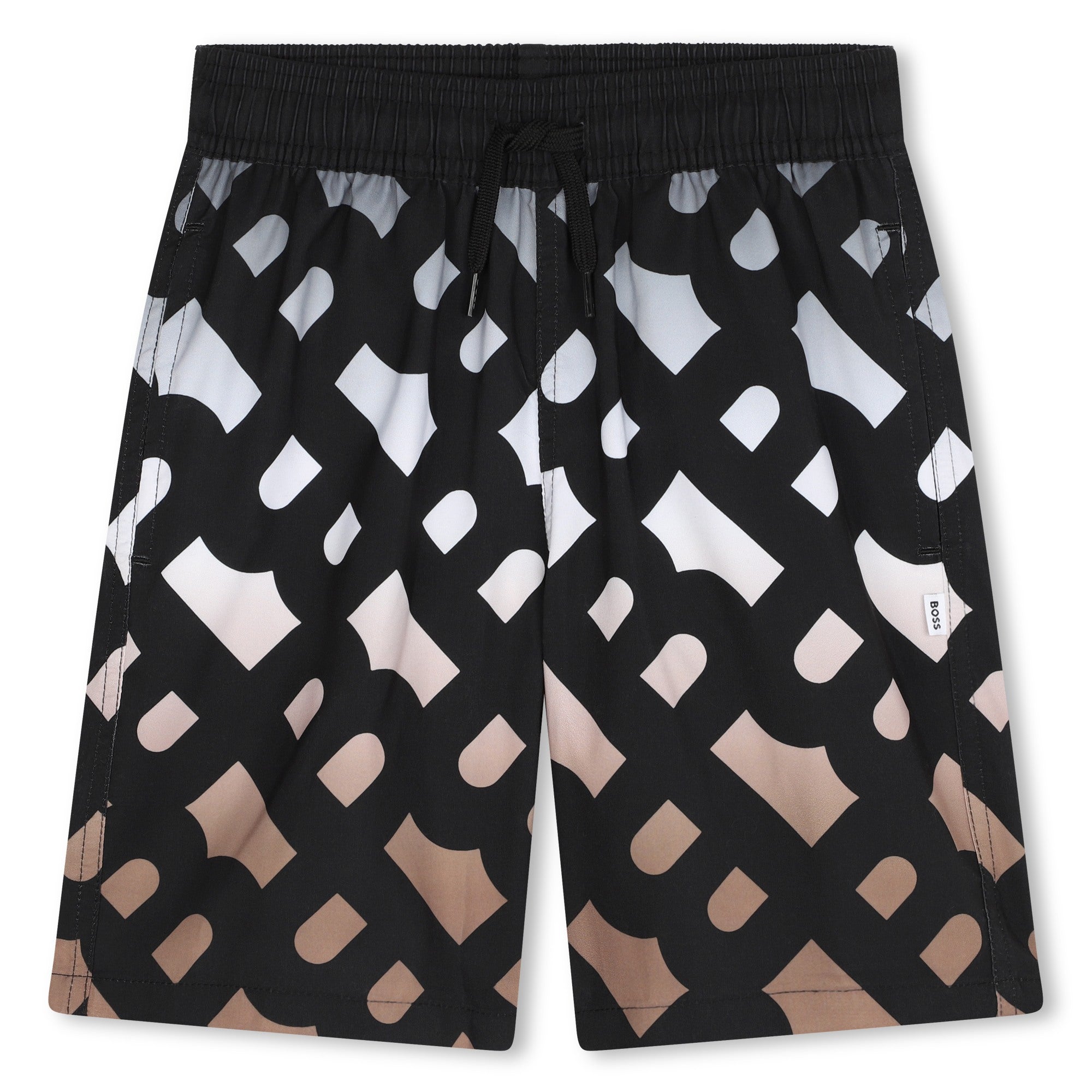 Monogrammed Black Swim Shorts Hugo Boss